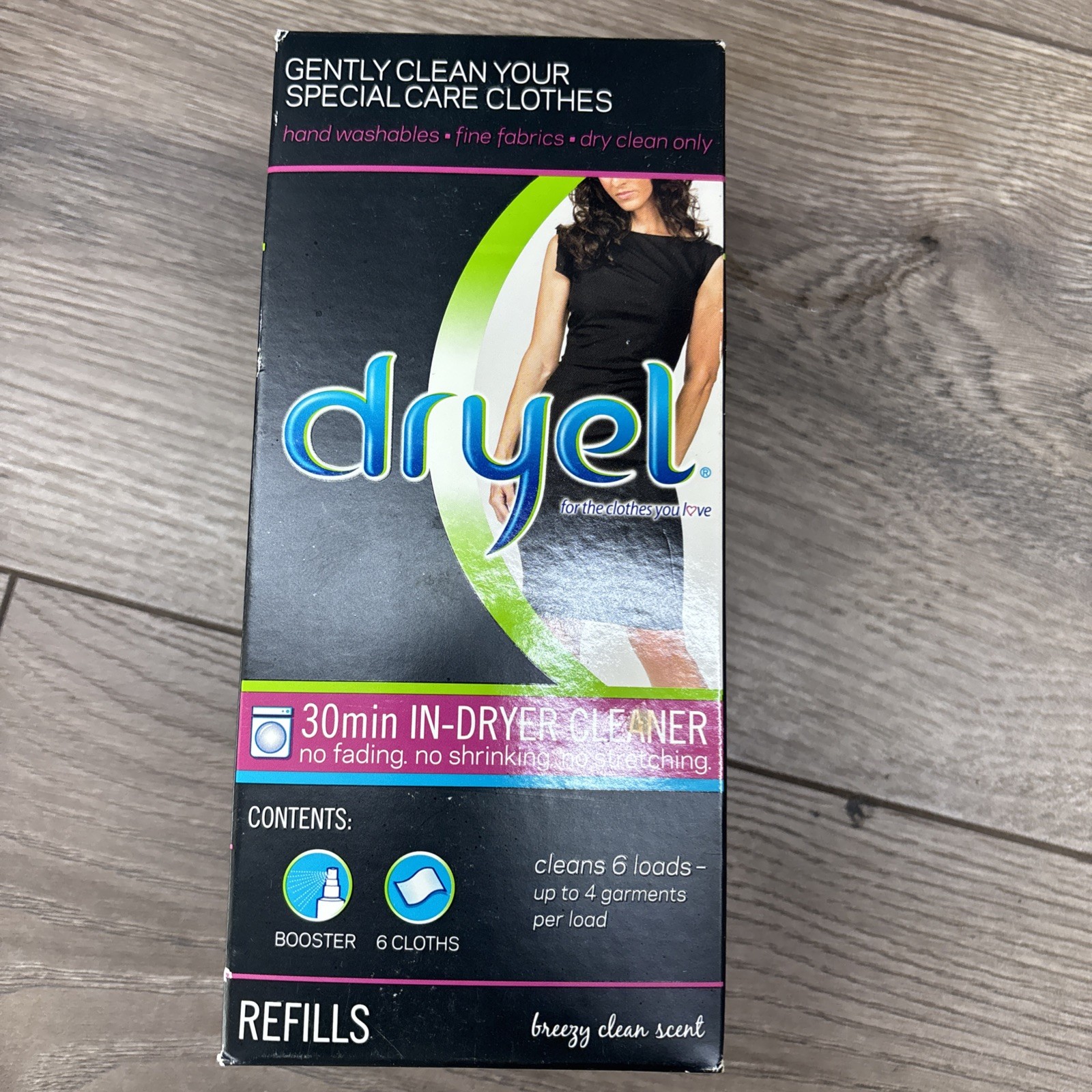 Dryel 30 Min In-Dryer Dry Cleaner Refill Kit w/Booster Spray 6 Loads Sealed USA