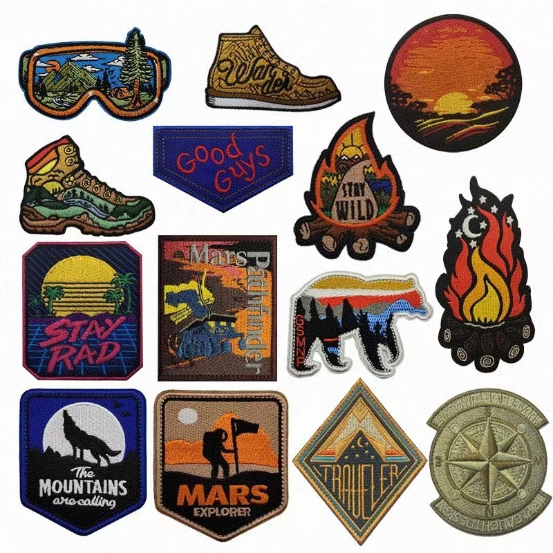 Camping Hiking Outdoors MAY THE FOREST BE WITH YOU Embroidered Hook Loop Patch