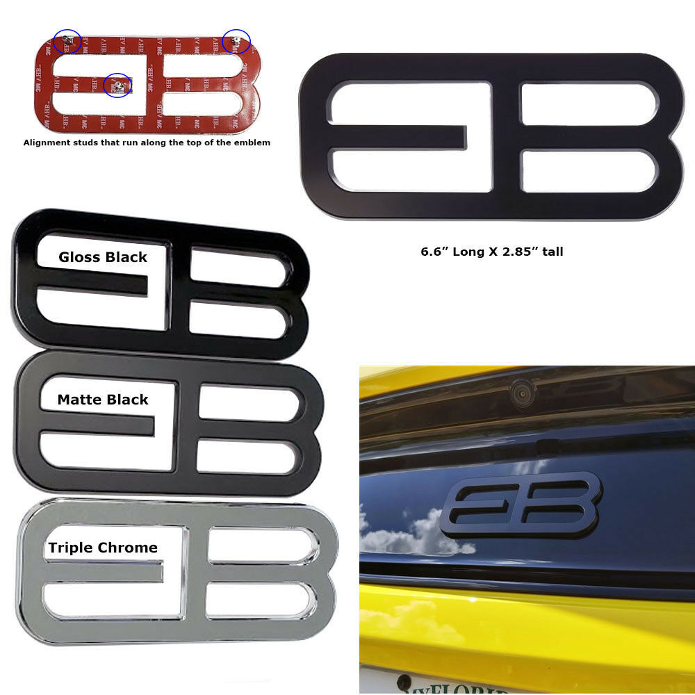 EB Decklid emblem Fits 15-22 Mustang ECOBOOST Chrome Matte Black Gloss Black