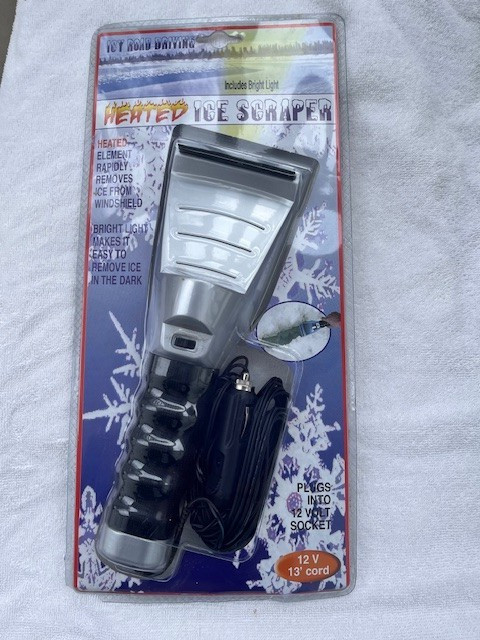 Heated Ice Scrapper With Bright Light 12v 13' Cord NIB