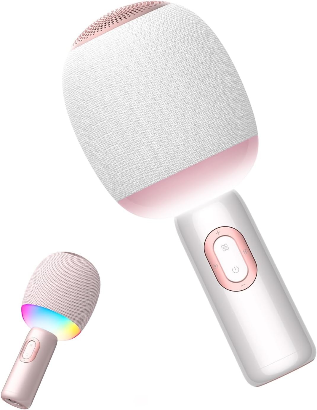 Micrófono inalámbrico Bluetooth para karaoke, altavoz portátil 5 en 1, luces RGB