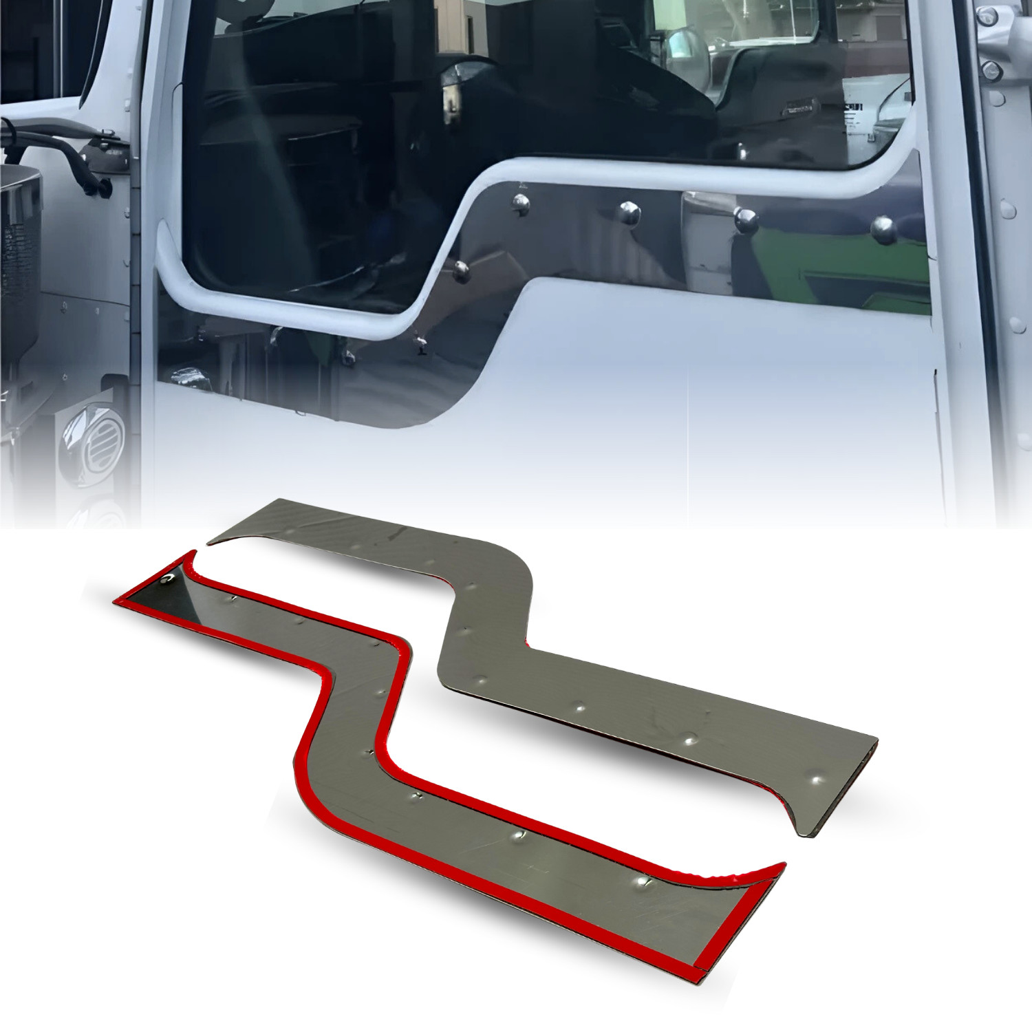 TORQUE Stainless Steel Contoured Under Window Trims for Kenworth T680 T880 T660