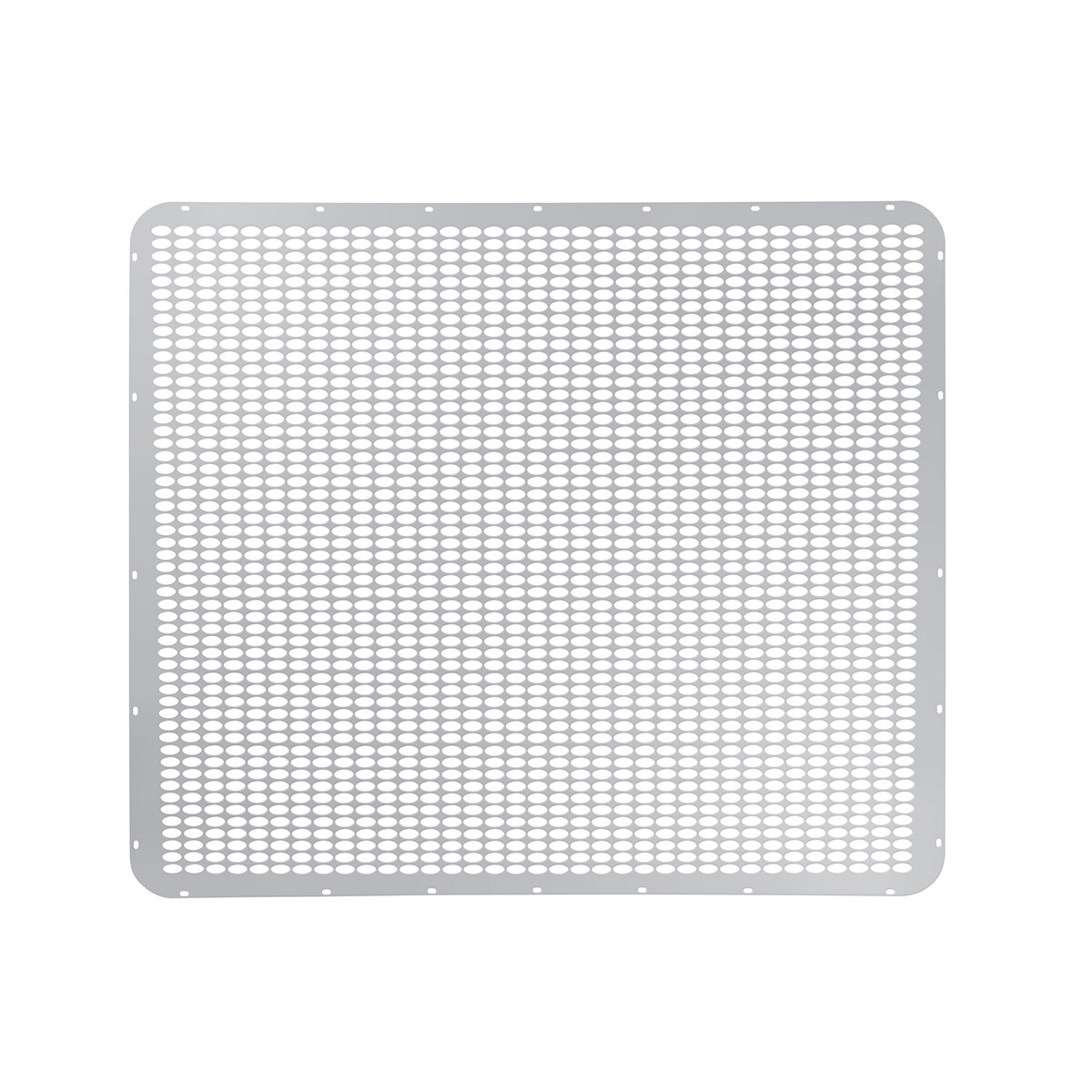 Extended Hood Grille for Peterbilt 379 - Stainless Steel - Straight Oval Holes