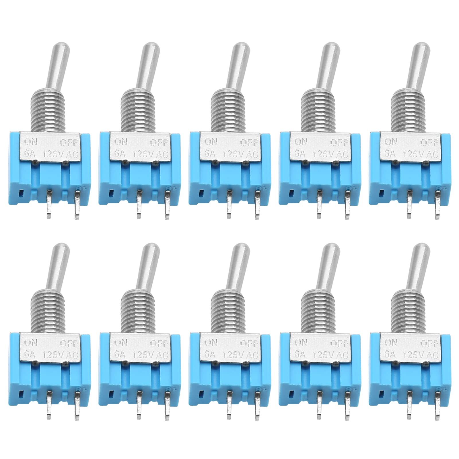 10PCS Mini Toggle Switch SPST 2 Pin 2 Position ON/Off Small Toggle Switch Min...