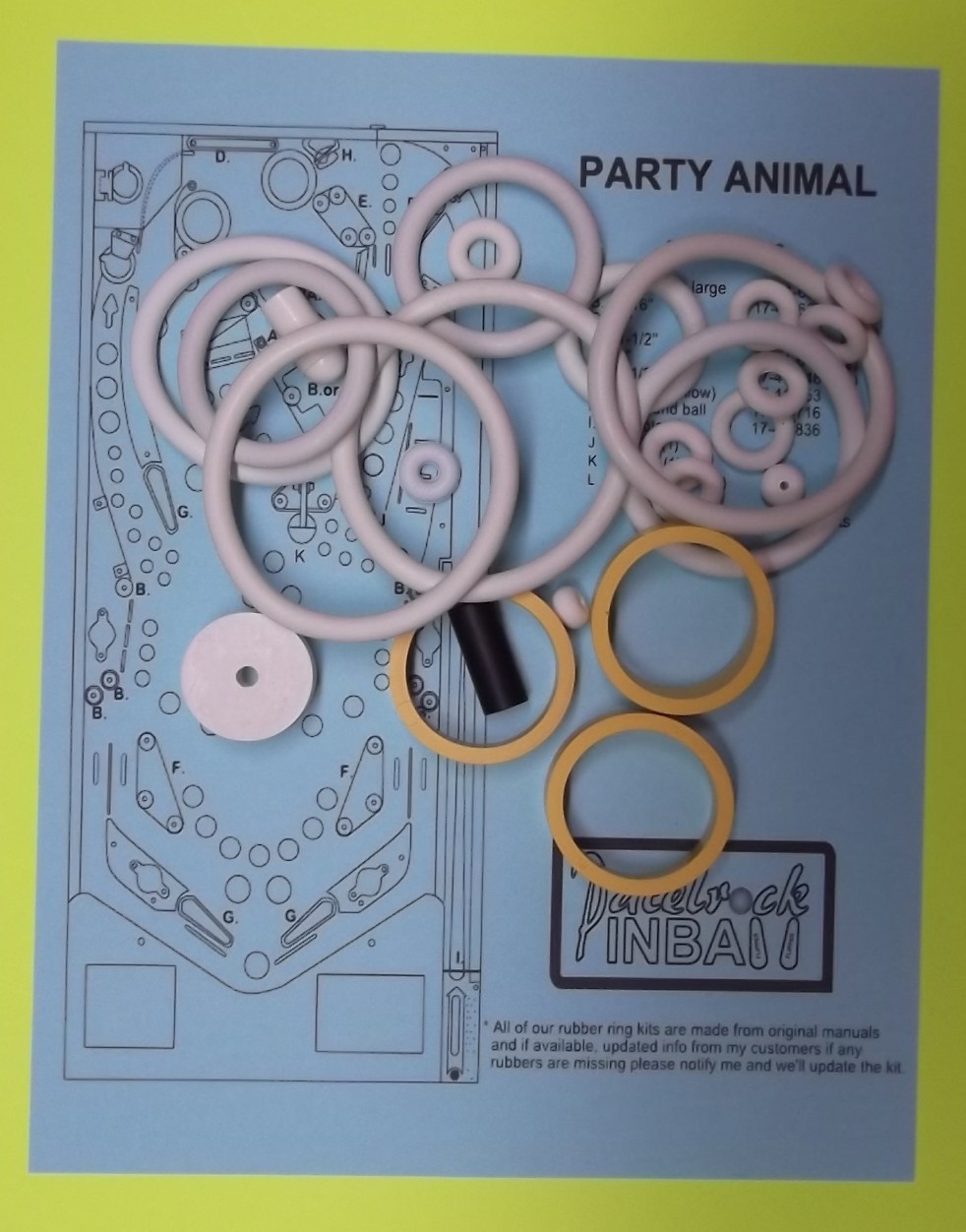 1987 Bally / Midway Party Animal pinball super kit