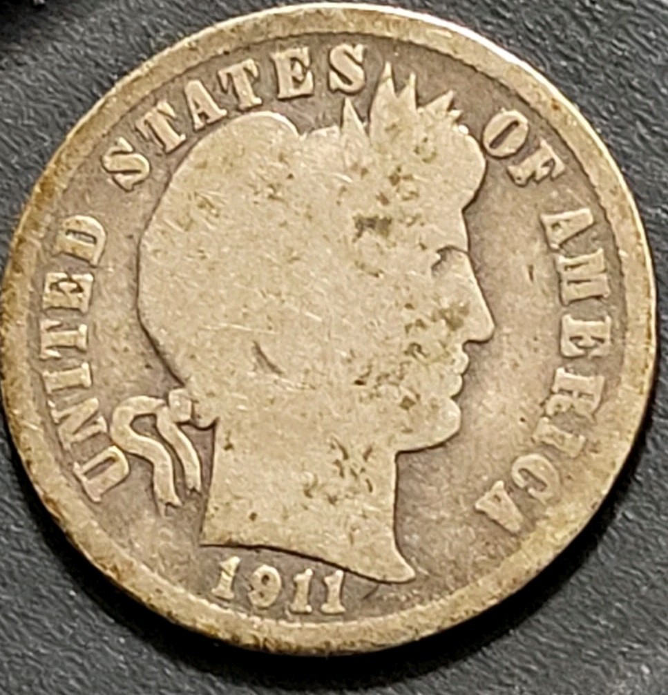 1911 D Barber Dime Free Shipping