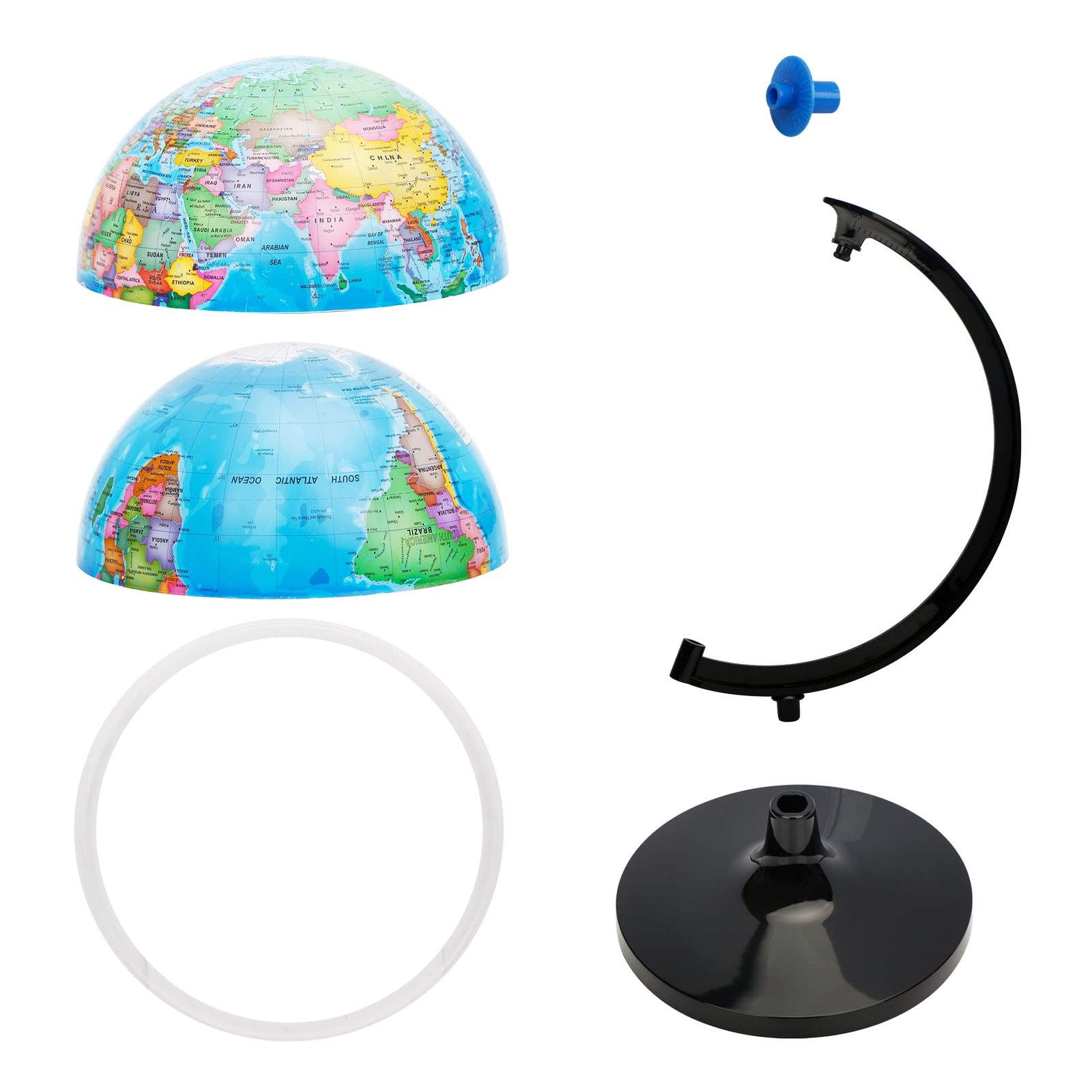 10" World Globe - Political Map Educational- Self Assembled School Globe