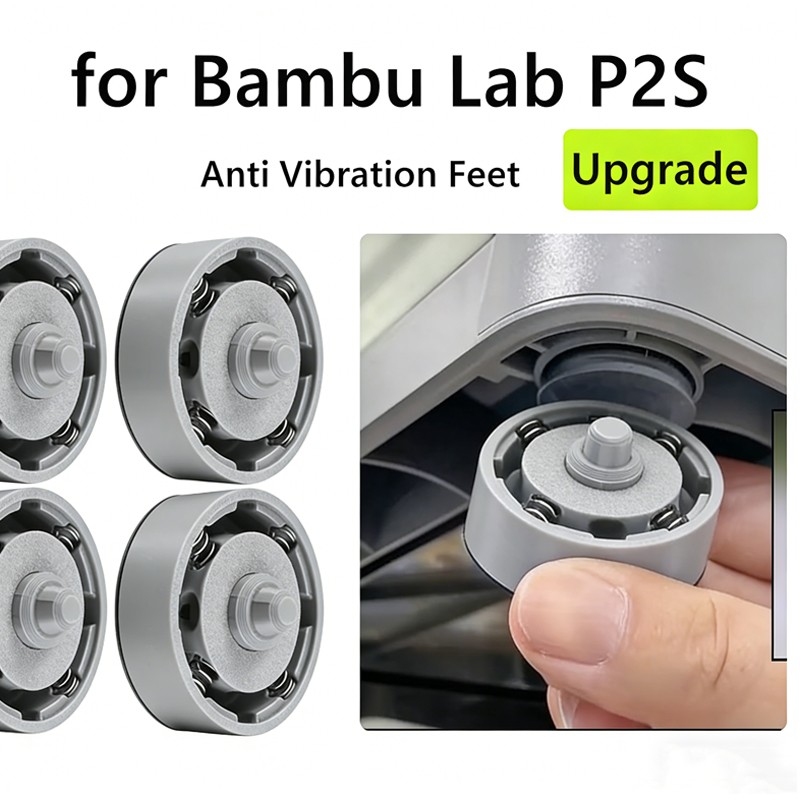 4PCS For Bambu lab P2S Anti-Vibration Foot Shock Absorption 3D Printer Foot Pad