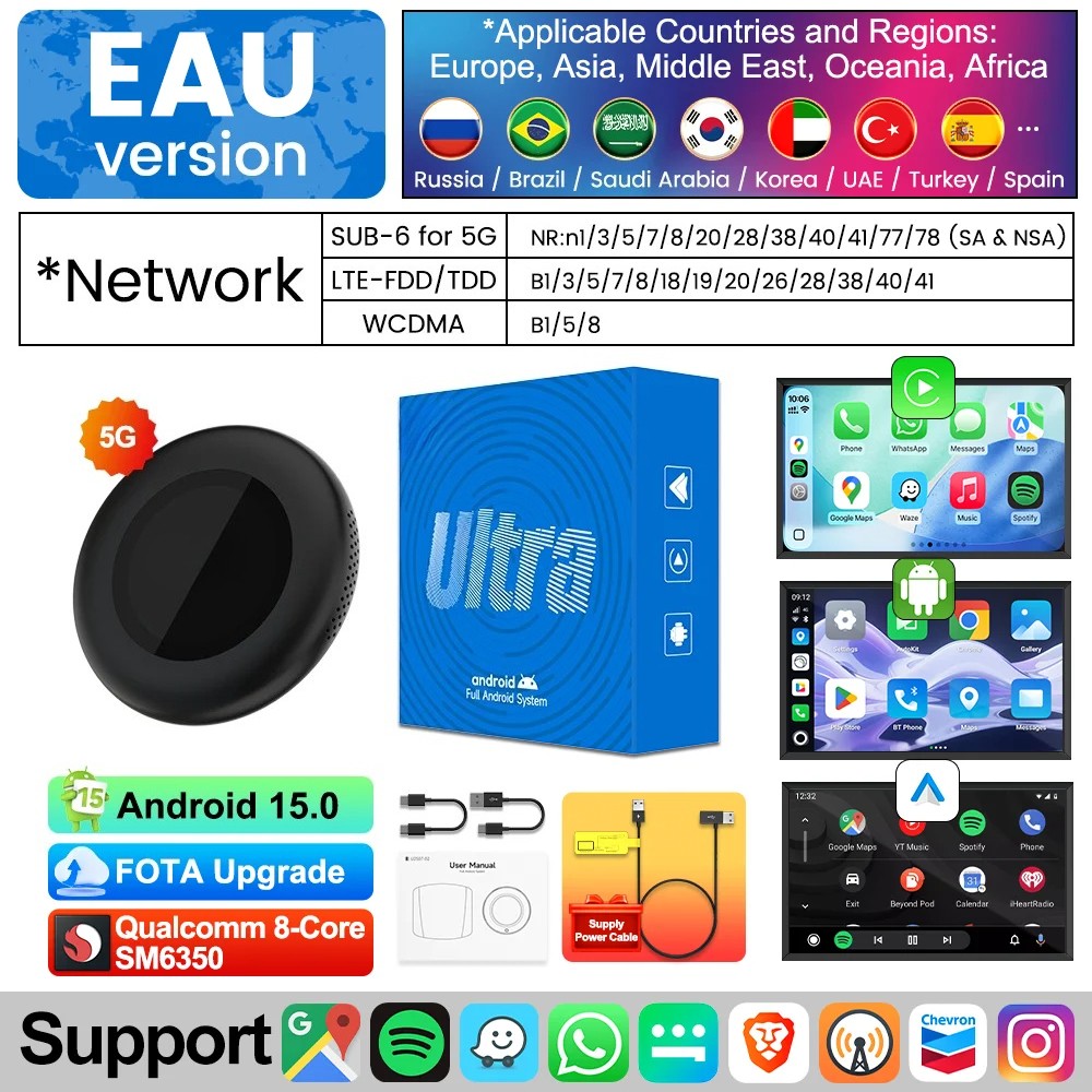 Android 15 TV Box SM6350 CarPlay AI Box – Android In-Car Smart Streaming Box