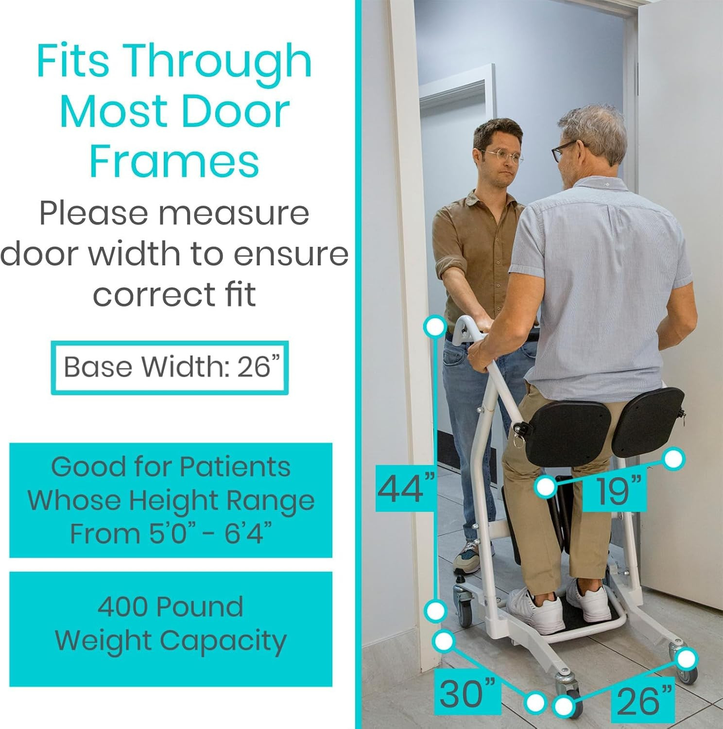 Vive Mobility Sit to Stand Lift Patient Transport Unit for Elderly Transfer Aid