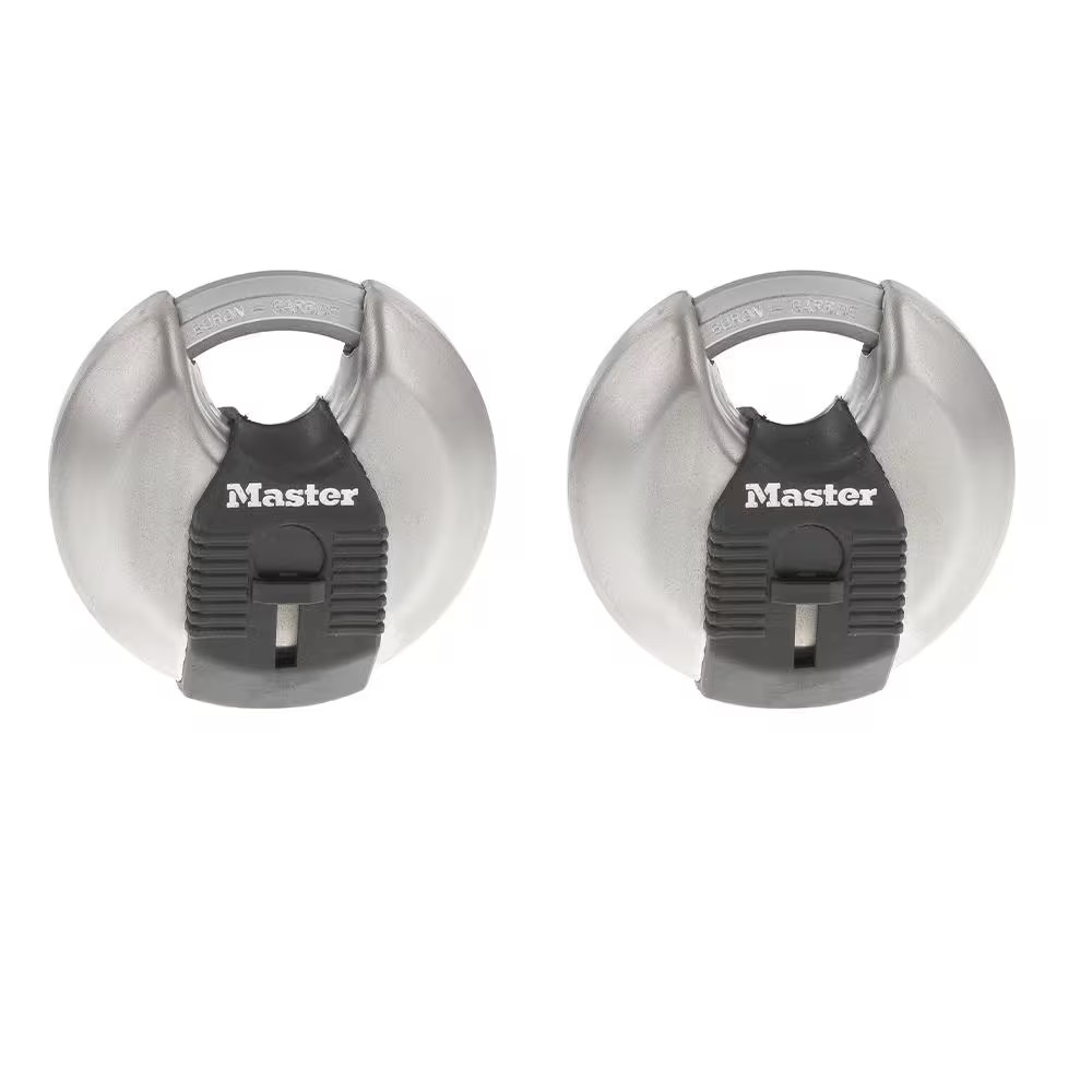 Heavy Duty Outdoor Shrouded Padlock with Key, 2-3/4 In. Wide, 2 Pack