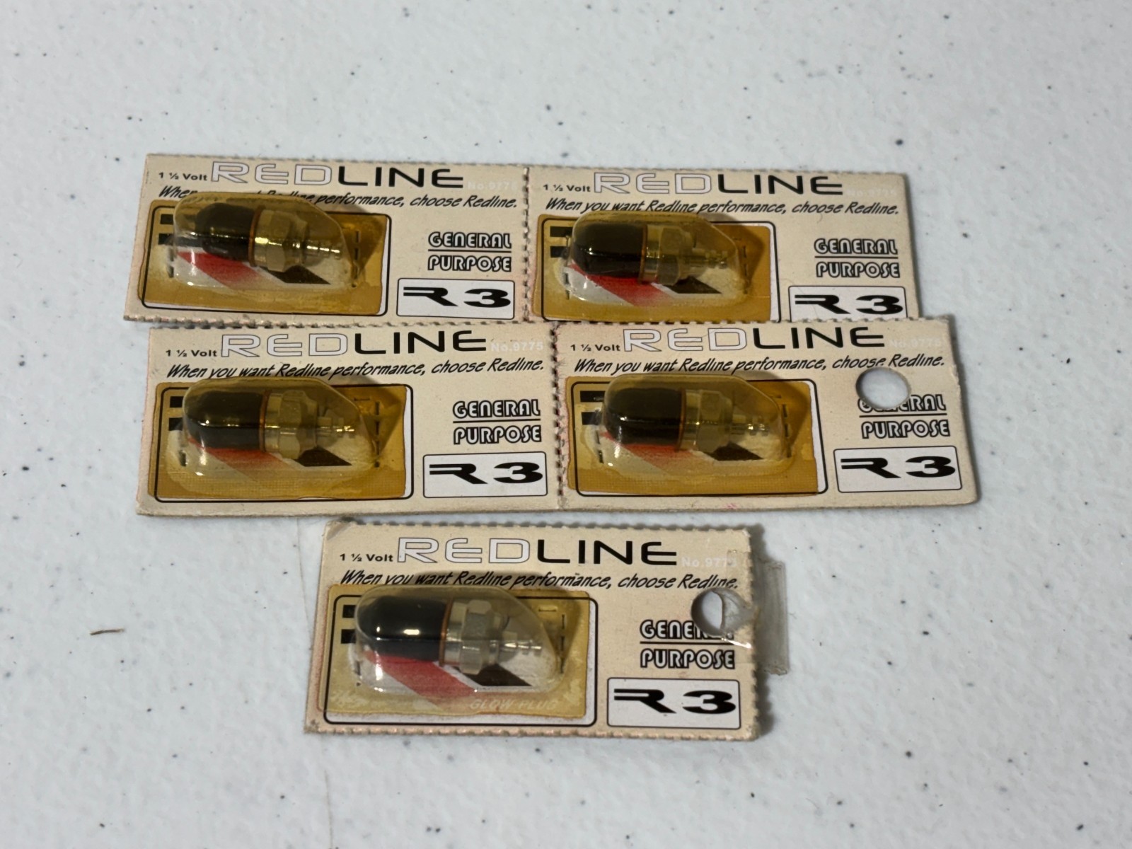 RedLine 9755 Lot of 5 R3 RC Nitro Glow Glo Plug NEW NOS Vintage Thunder Tiger