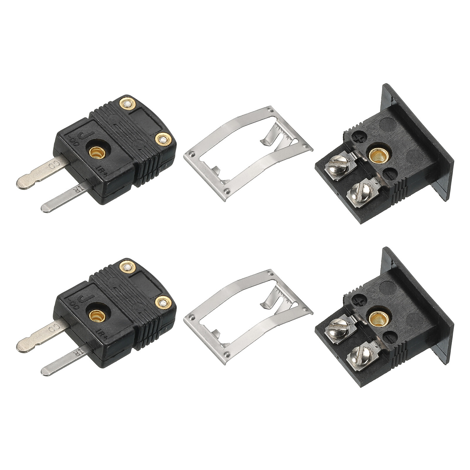 2 Set Mini J Type Thermocouple Wire Connectors Male Plug 220°C 428°F