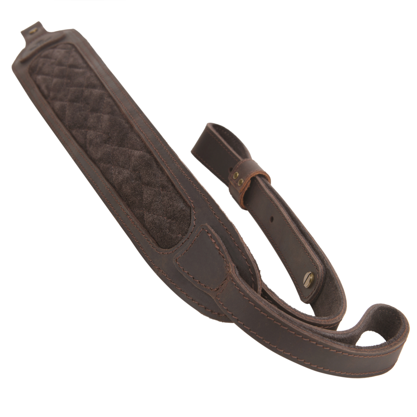 Hunting Leather Gun Shoulder Belt Suede Rifle Padded Carry Sling Strap in Coffee