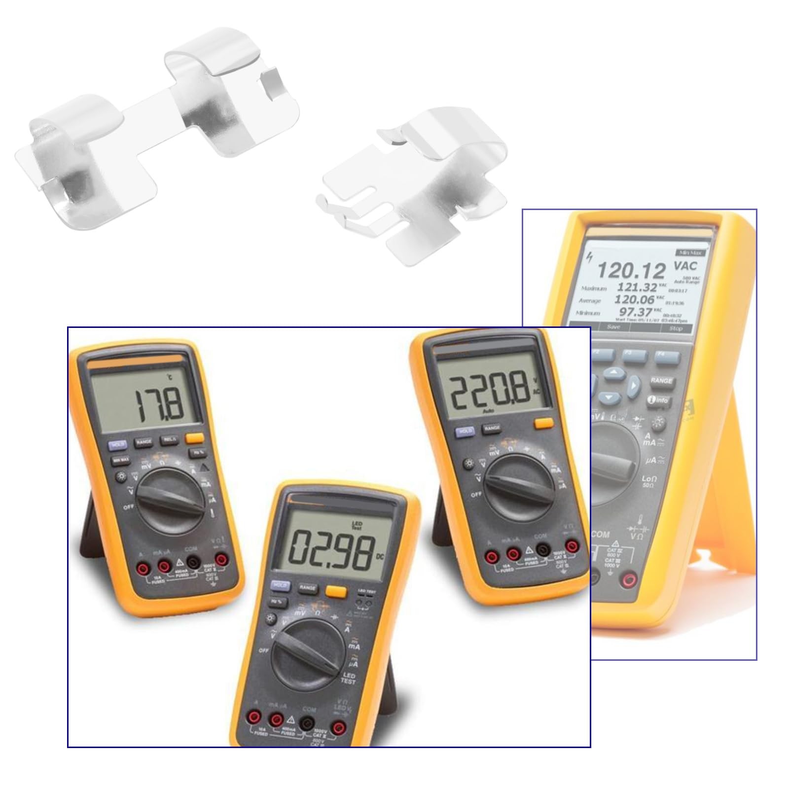 LT Easiyl 6 Sets AAA Battery Shrapnel Multimeter Holder Fixing Silver