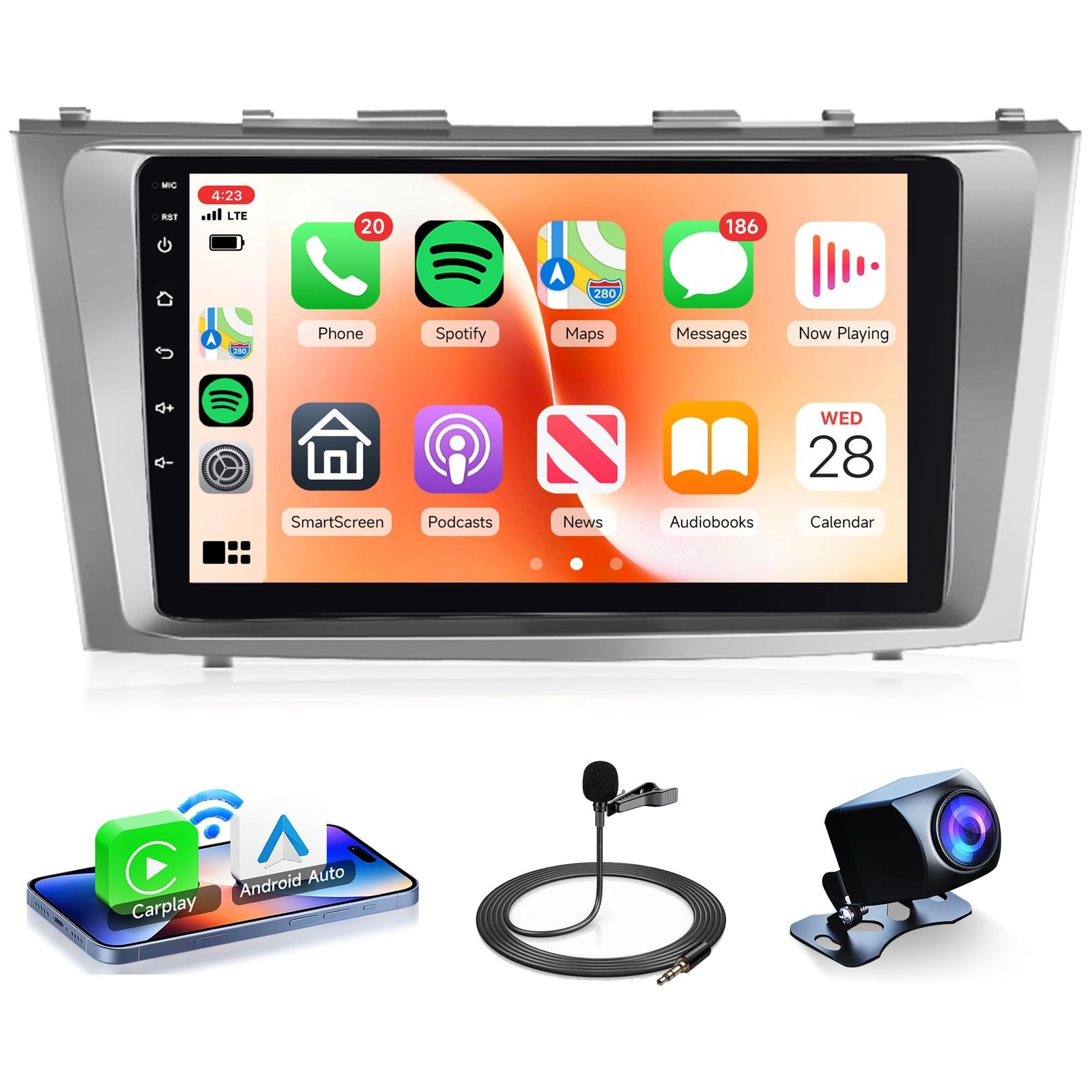 4Core 4G+64G Android 13 Car Stereo Radio for Toyota Camry 2006-2011, Rimoody ...