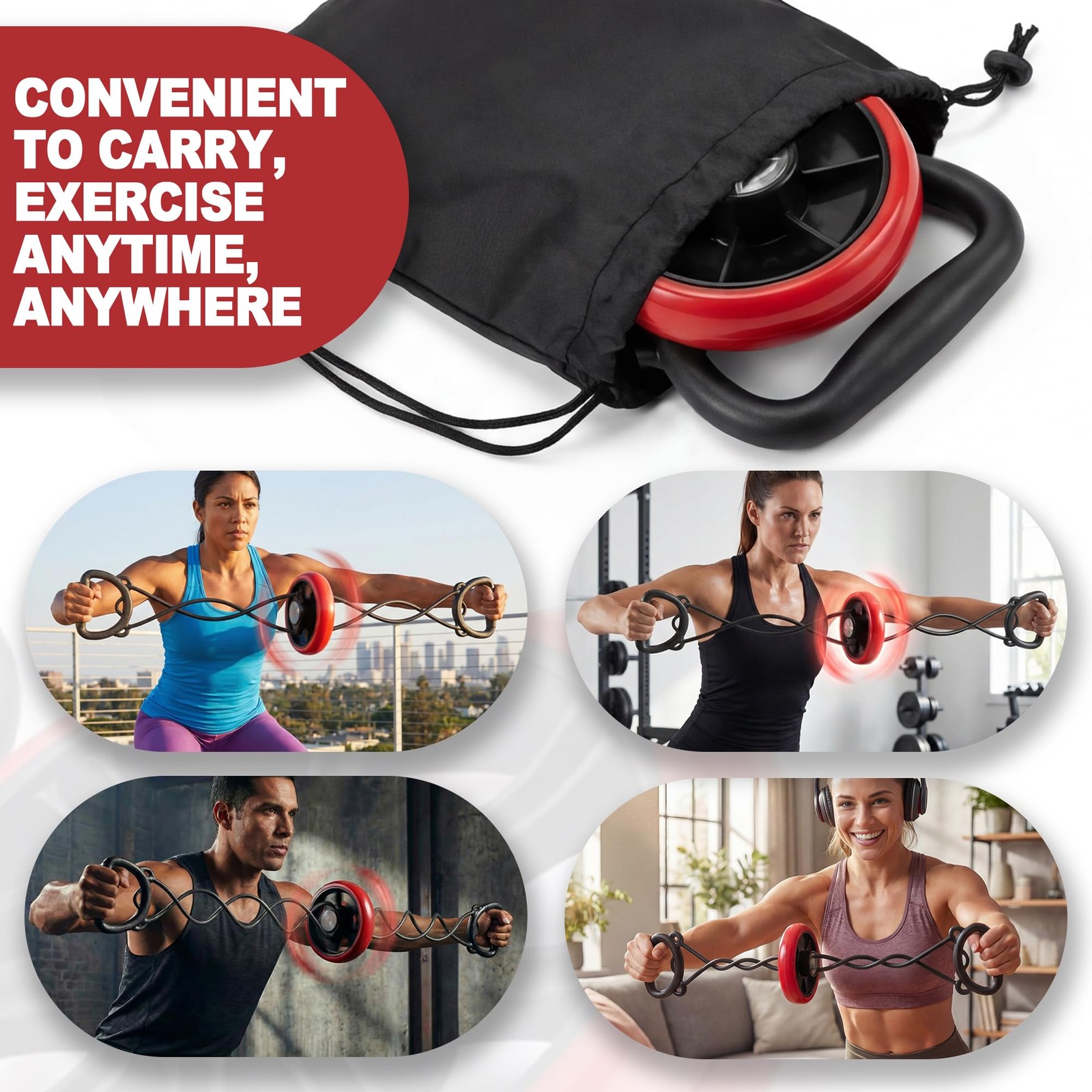 Fun Family Workout Challenges,Shoulder Stretch Rotate Resistance Bands with H...