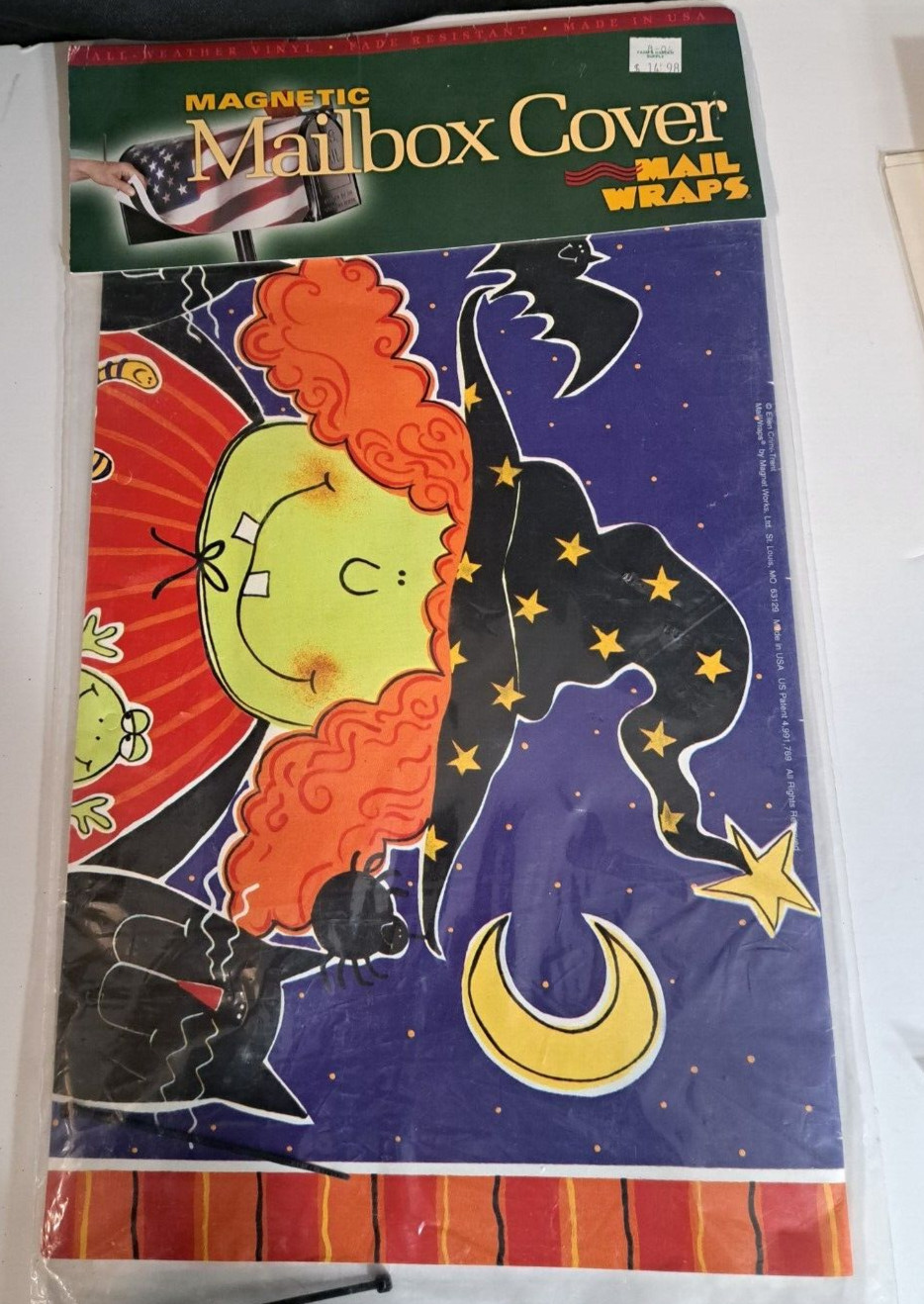 Trick Or Treat Colorful Halloween Witch Magnetic Mailbox Cover NIP Standard