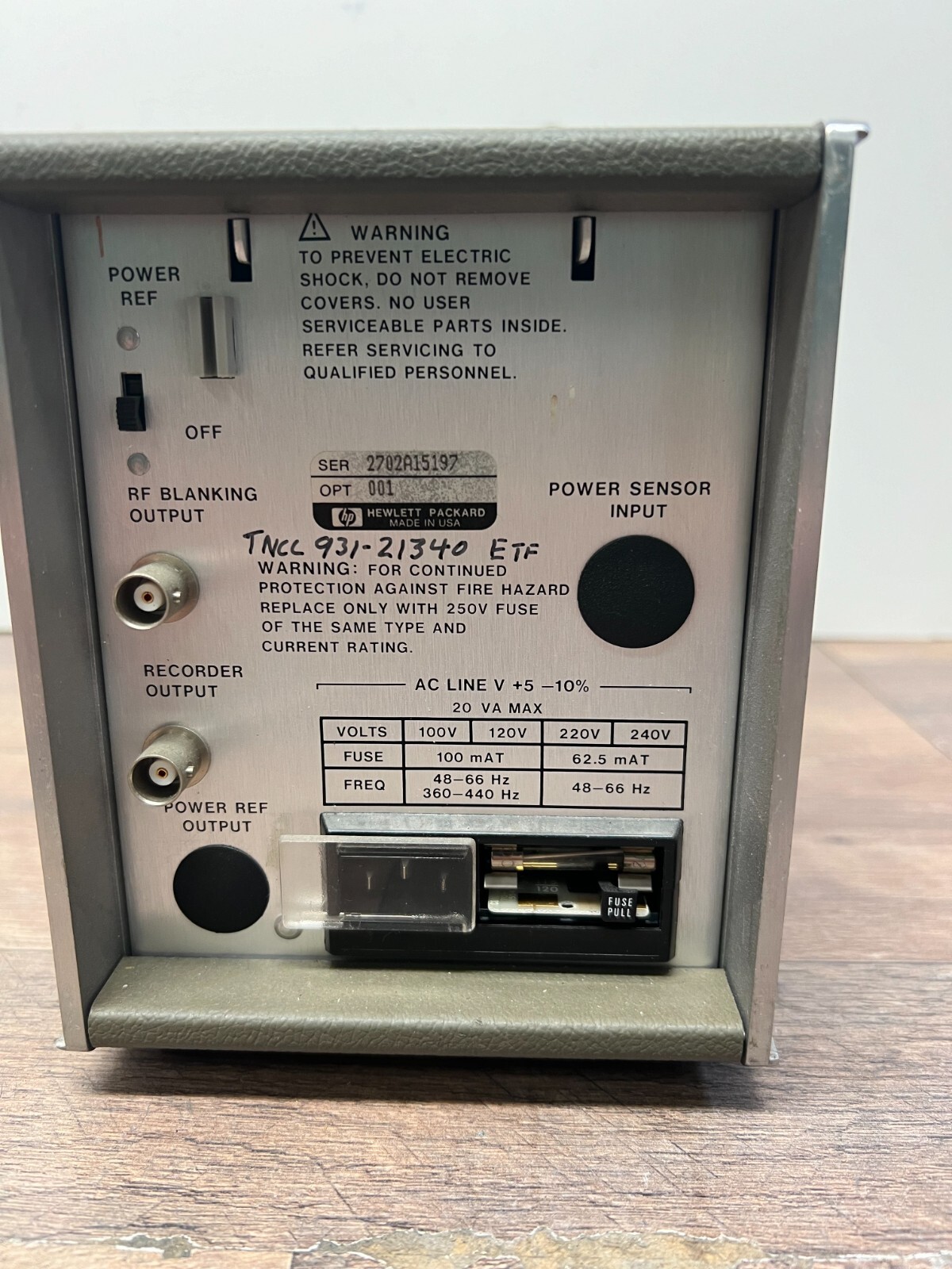 Hewlett Packard 435B Power Meter option 1
