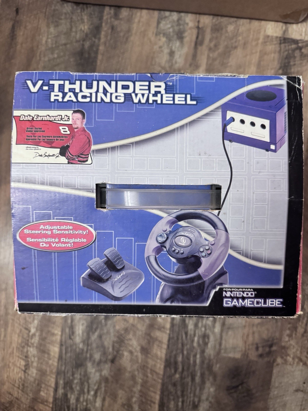V-Thunder Racing Wheel for the Nintendo GameCube, branded Dale Earnhardt Jr.