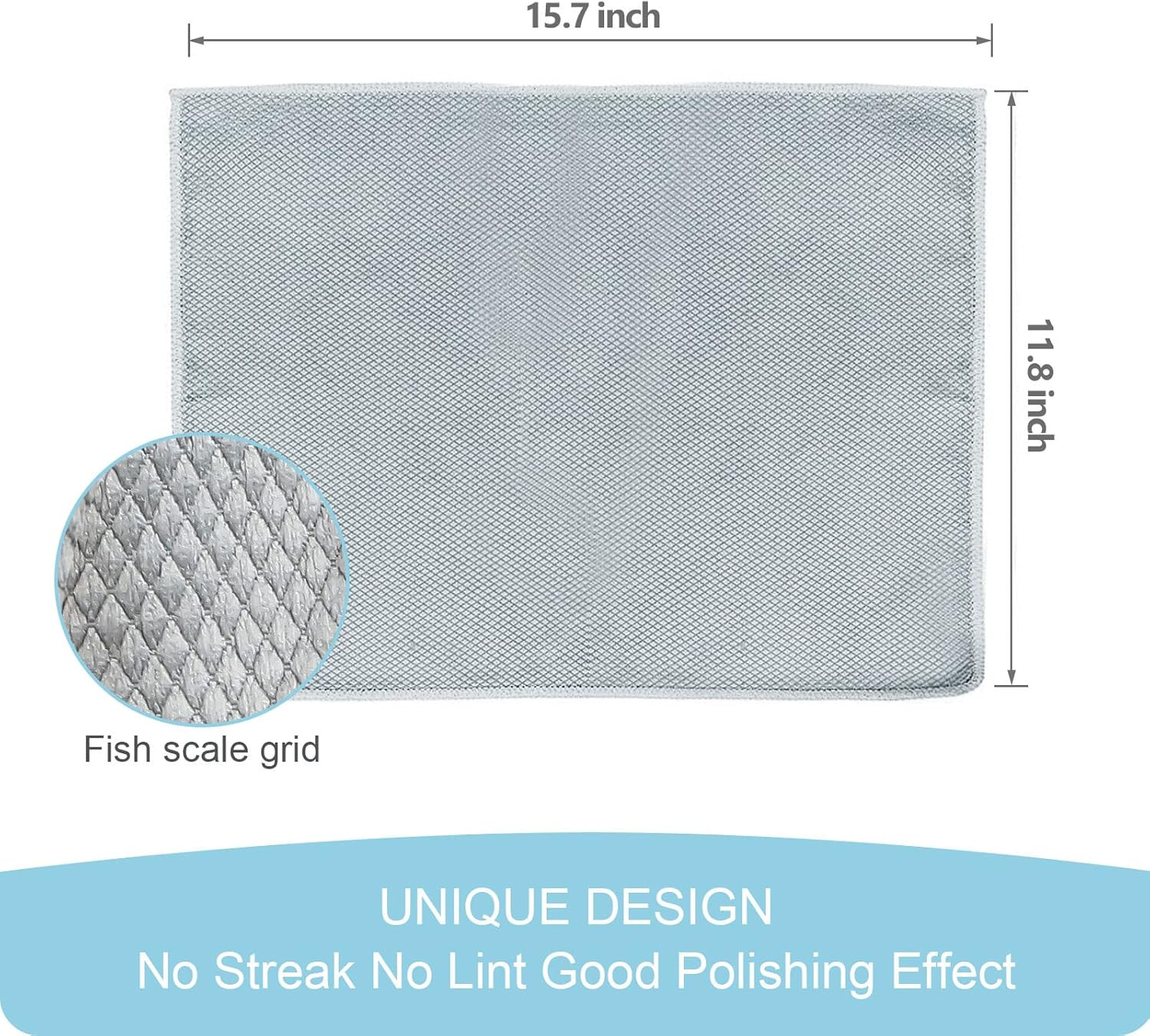 Microfiber Glass Cleaning Cloth, Multi-Functional Reusable Lint Free Cloths, Sta