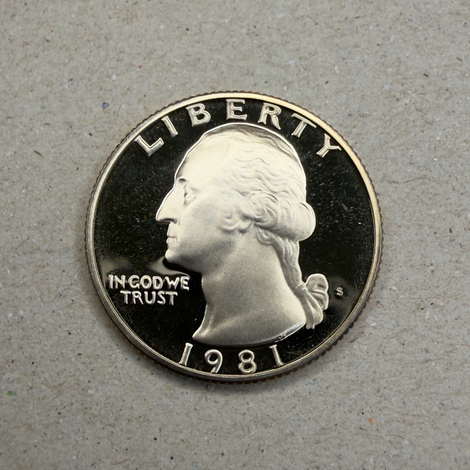 1981-S Washington 25C Quarter - PROOF Type 1 - DEEP Cameo