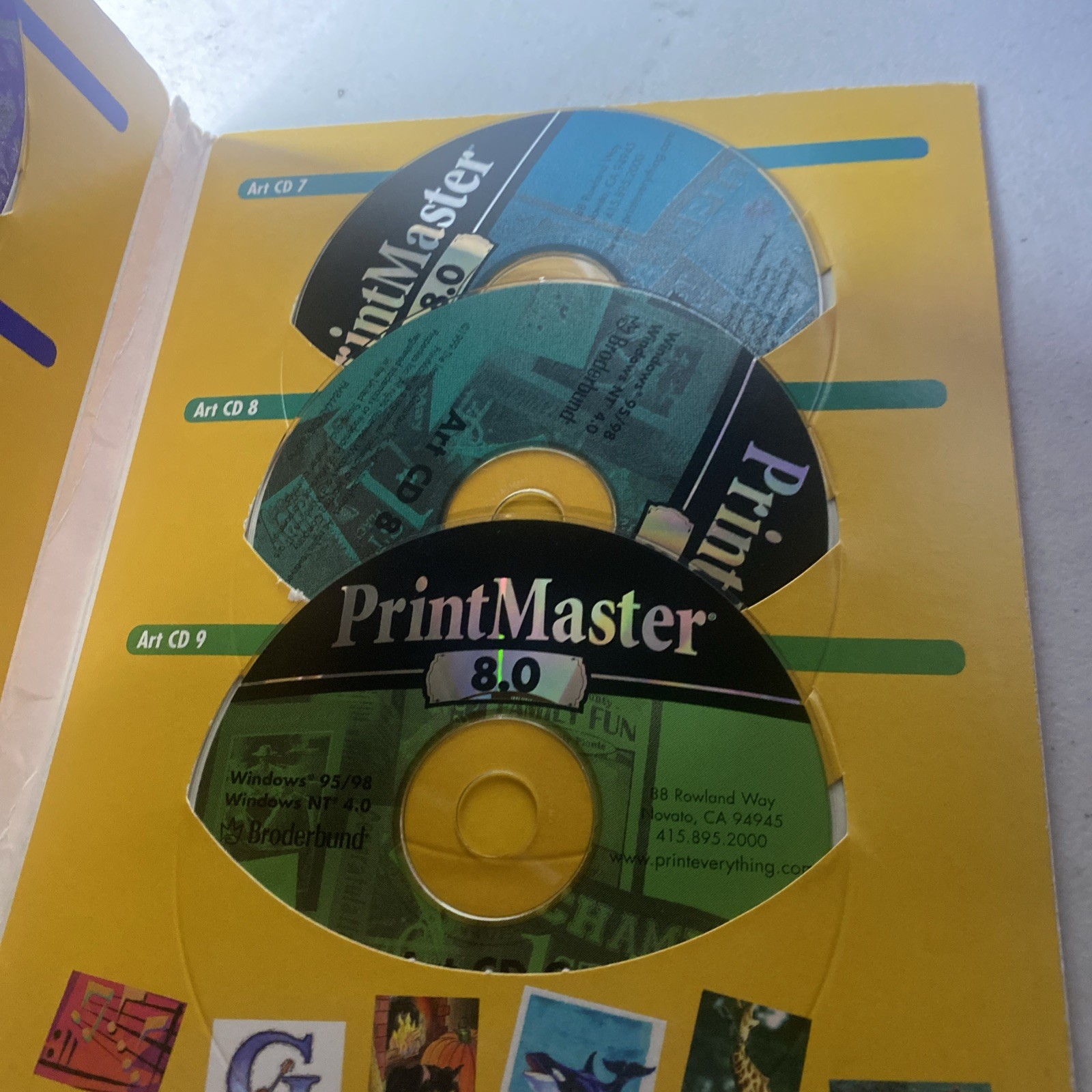 Print master platinum 8.0 11 CD’s Install Program & Art CDs From Broderbund