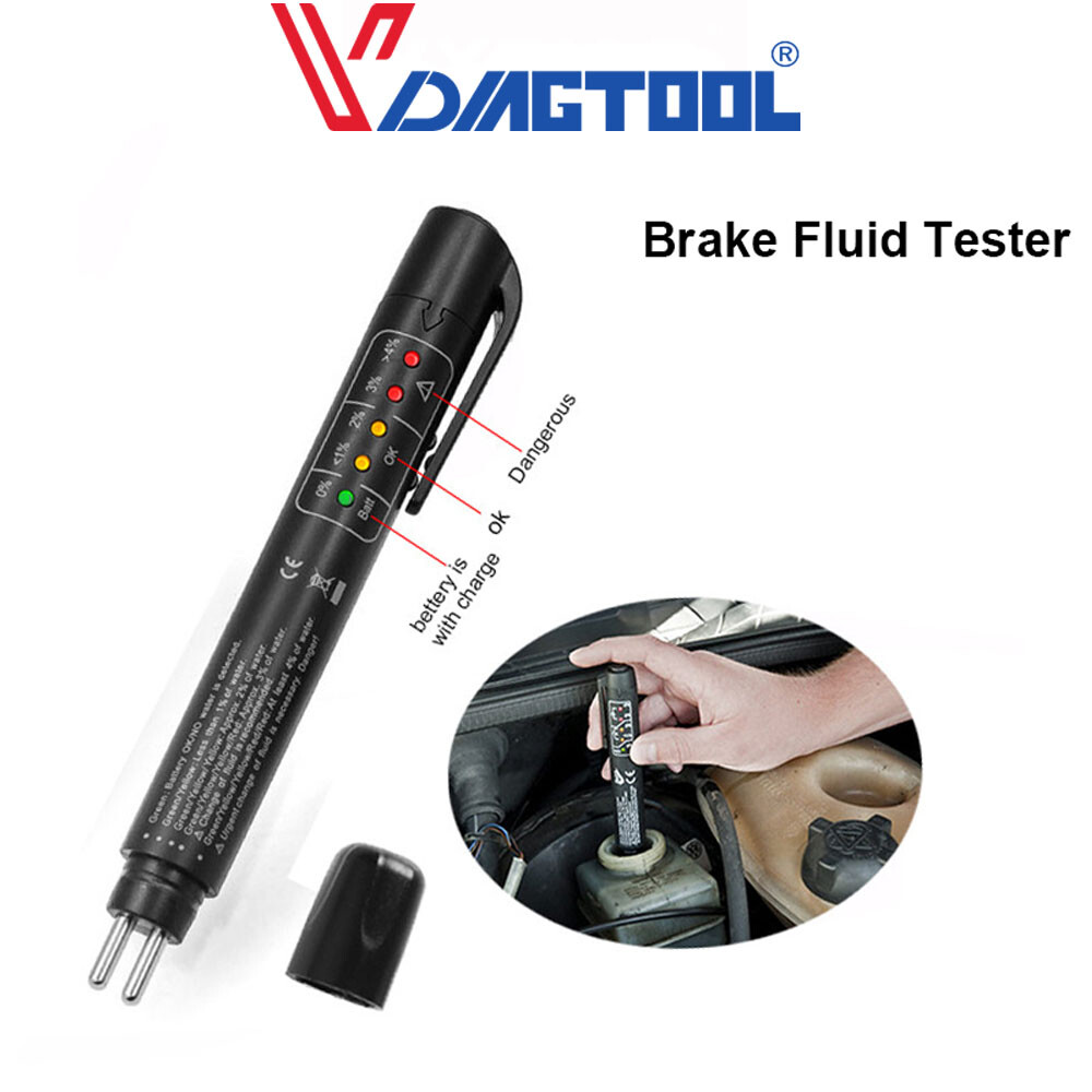 Brake Fluid Liquid Oil Tester Pen 5 LED Indicator Car DOT/DOT4 Testing Tool