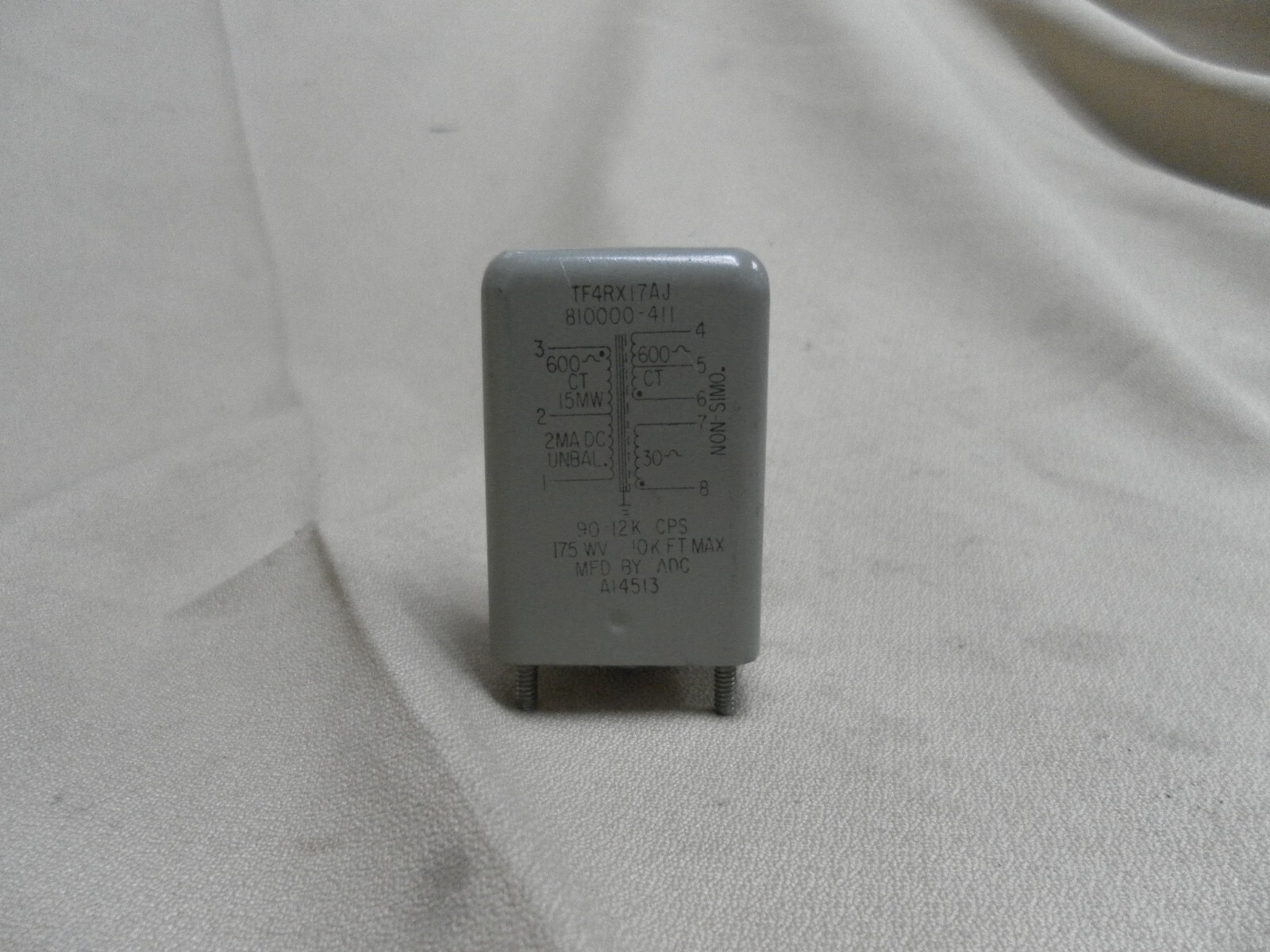 TF4RX17AJ 819999-411 Audio Transformer 90-12K CPS 600 ohm ADC A14513 vintage