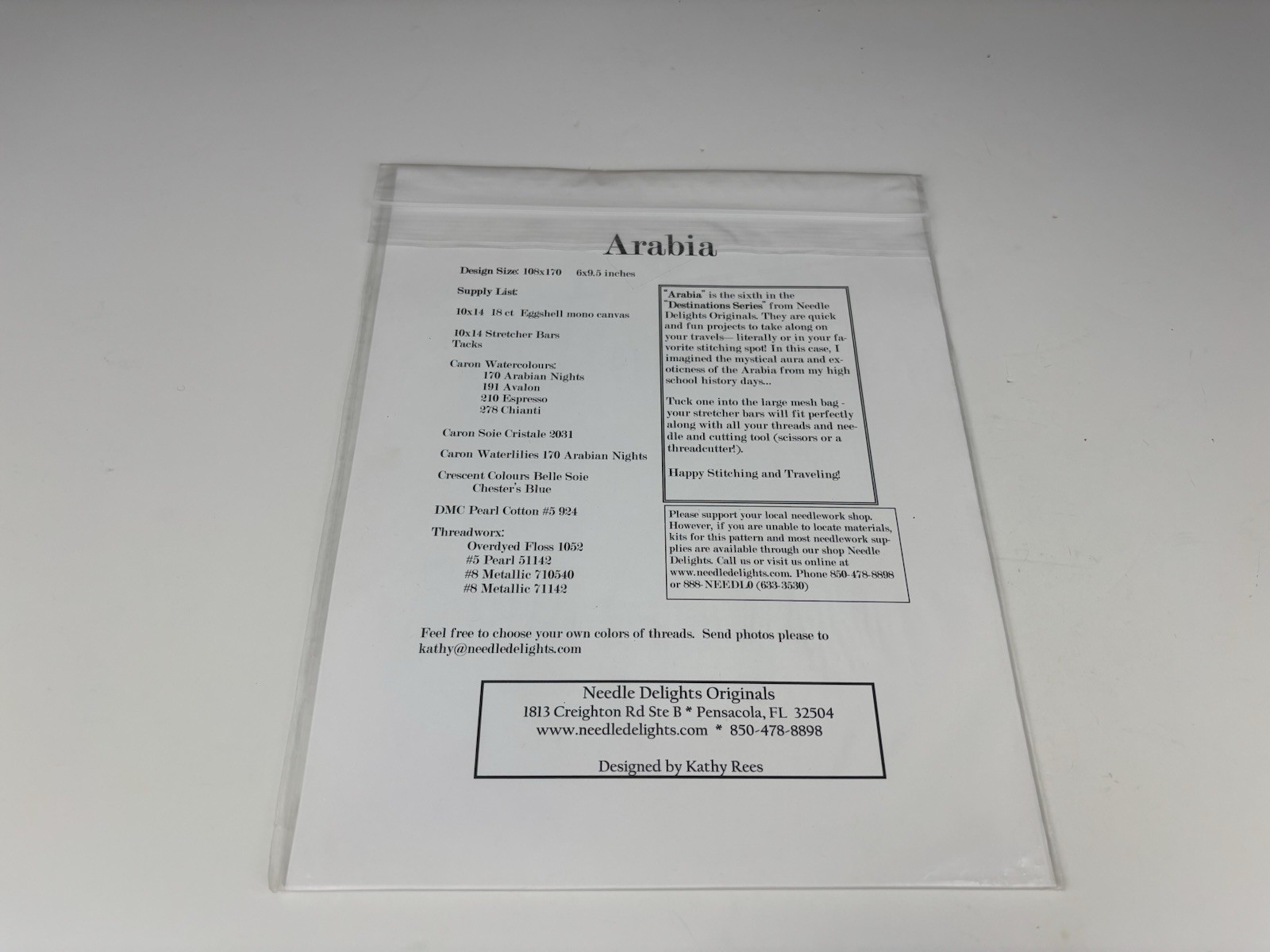 Needle Delights Originals Arabia Needlepoint Pattern 1S