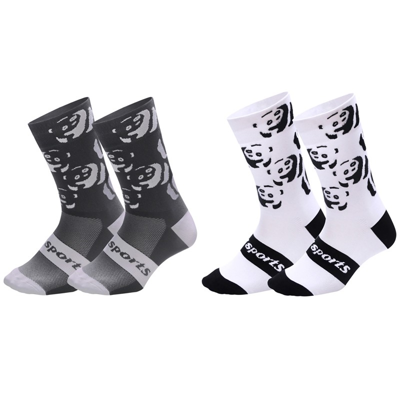 2Pairs Cycling Socks Riding Bicycle Bike Sports Ankle Socks XC MTB White Grey