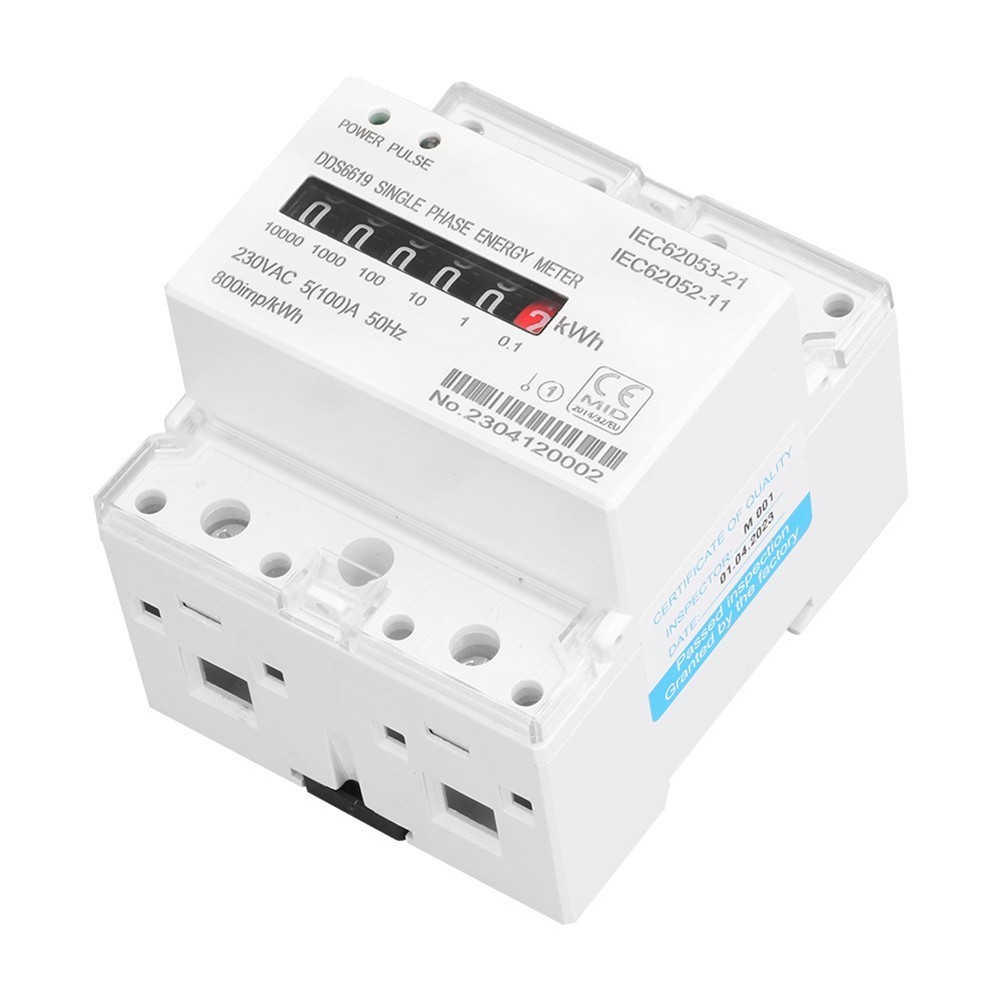 Din Rail Mounted Energy Meter 220V 100A with Enhanced Accuracy for Users