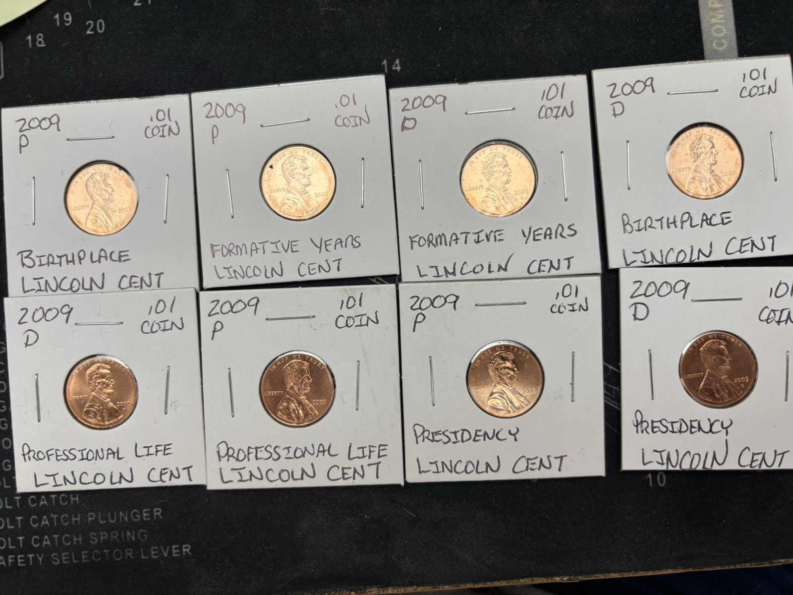 Complete 8 Piece Set Lincoln 2009 Cent Penny P & D Mint, Uncirculated US Mint