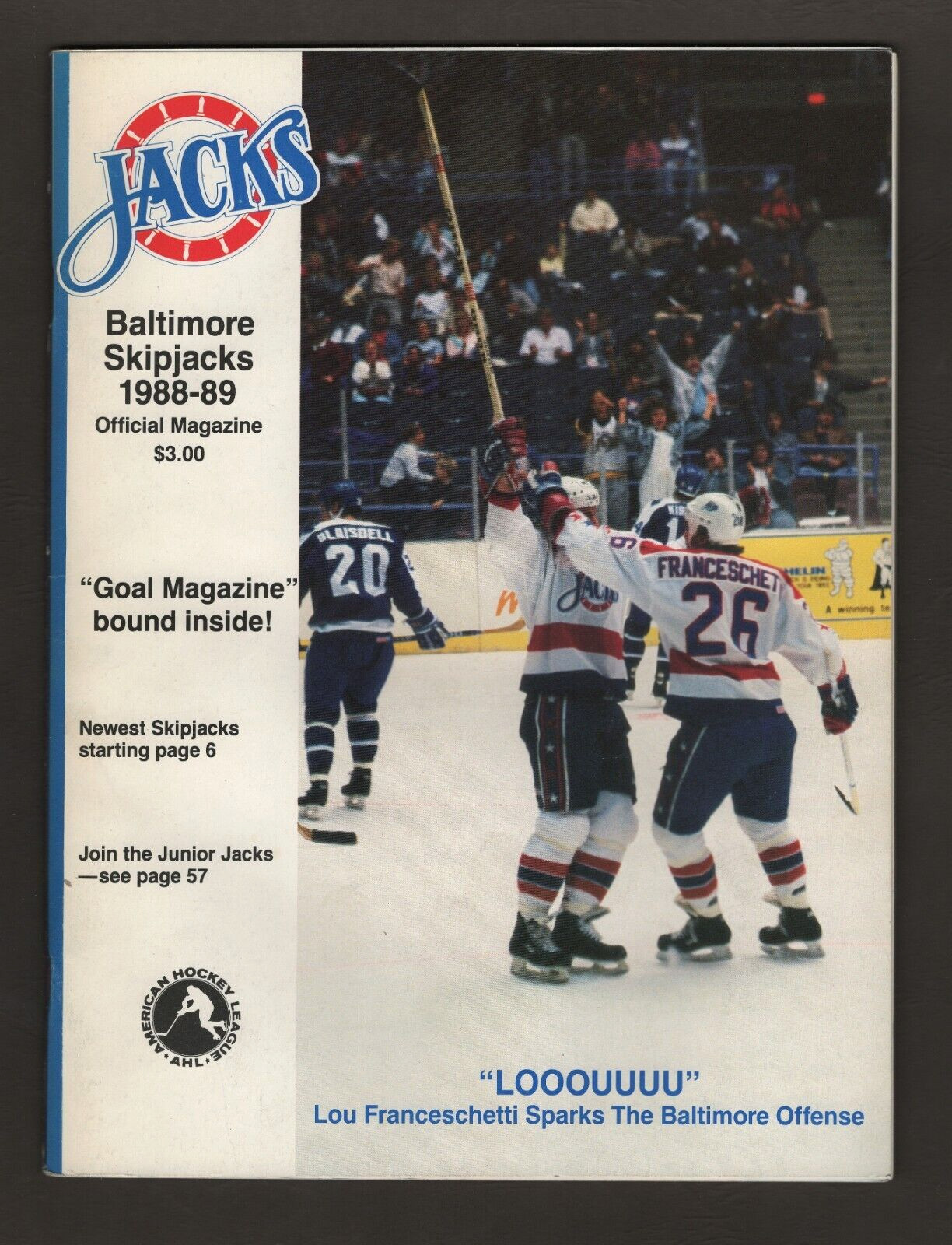 1988-89 Baltimore Skipjacks American Hockey League Magazine  #M854