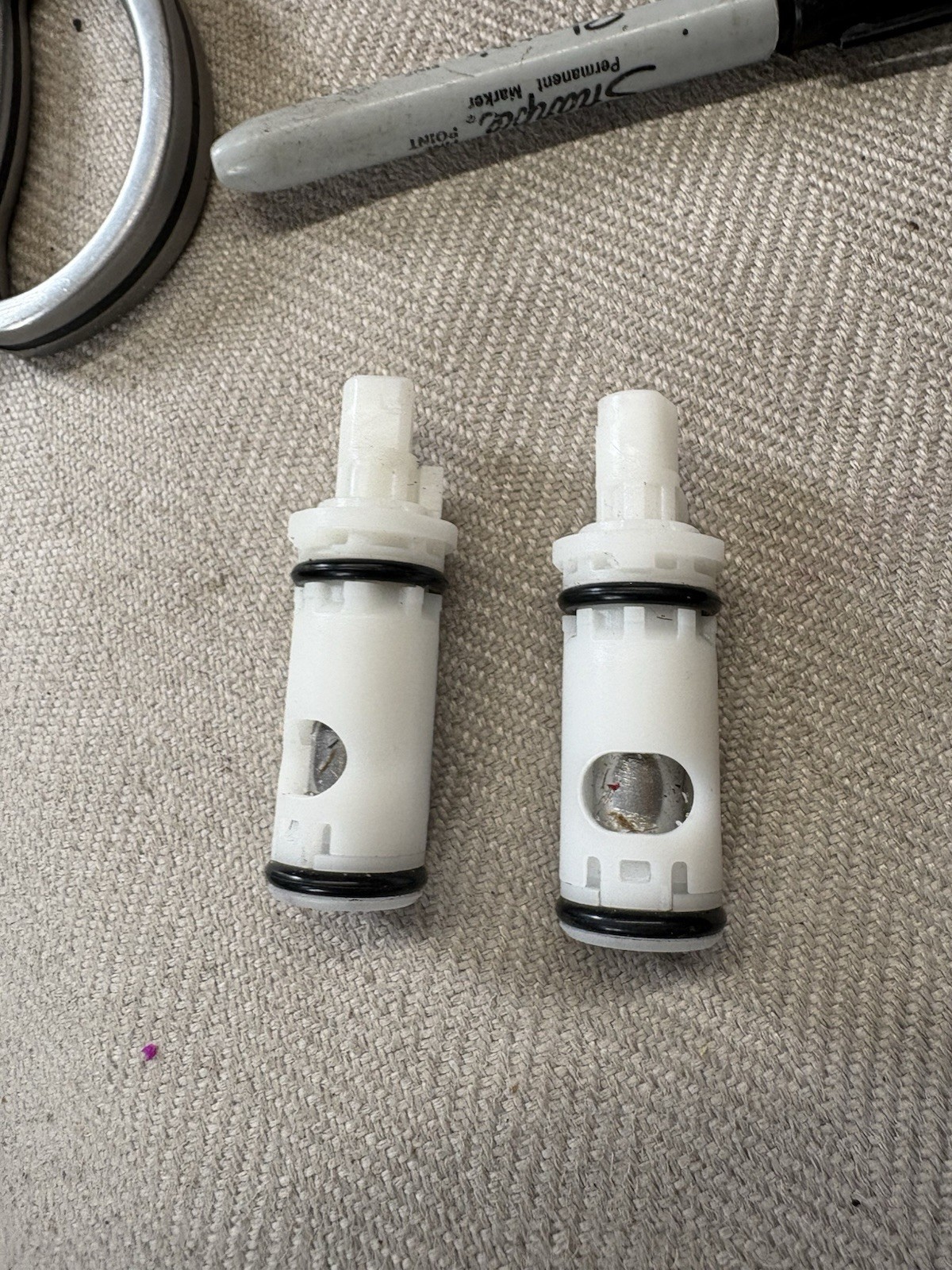 2 Pack Replacement Faucet Cartridges for Moen 1224, White Plastic, O-Rings