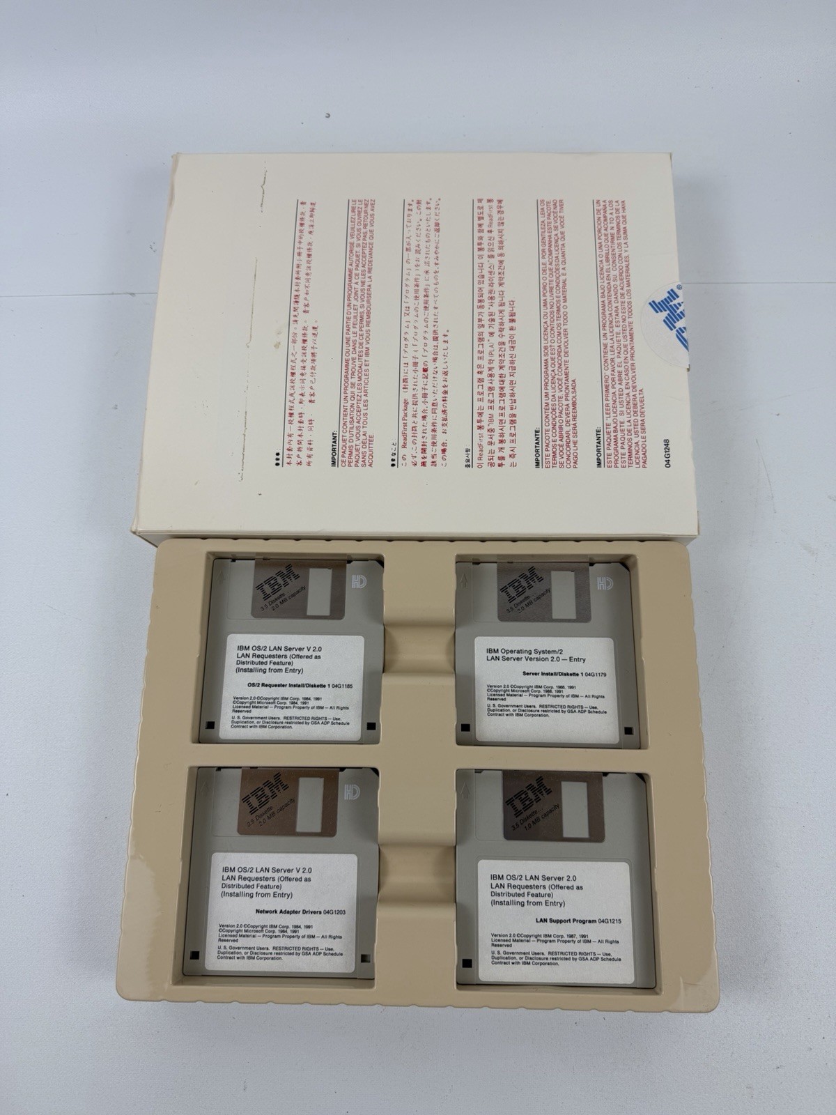 Vtg Rare IBM OS/2 Lan Server Version 2.0 Entry 3.5" Floppy Disks & References