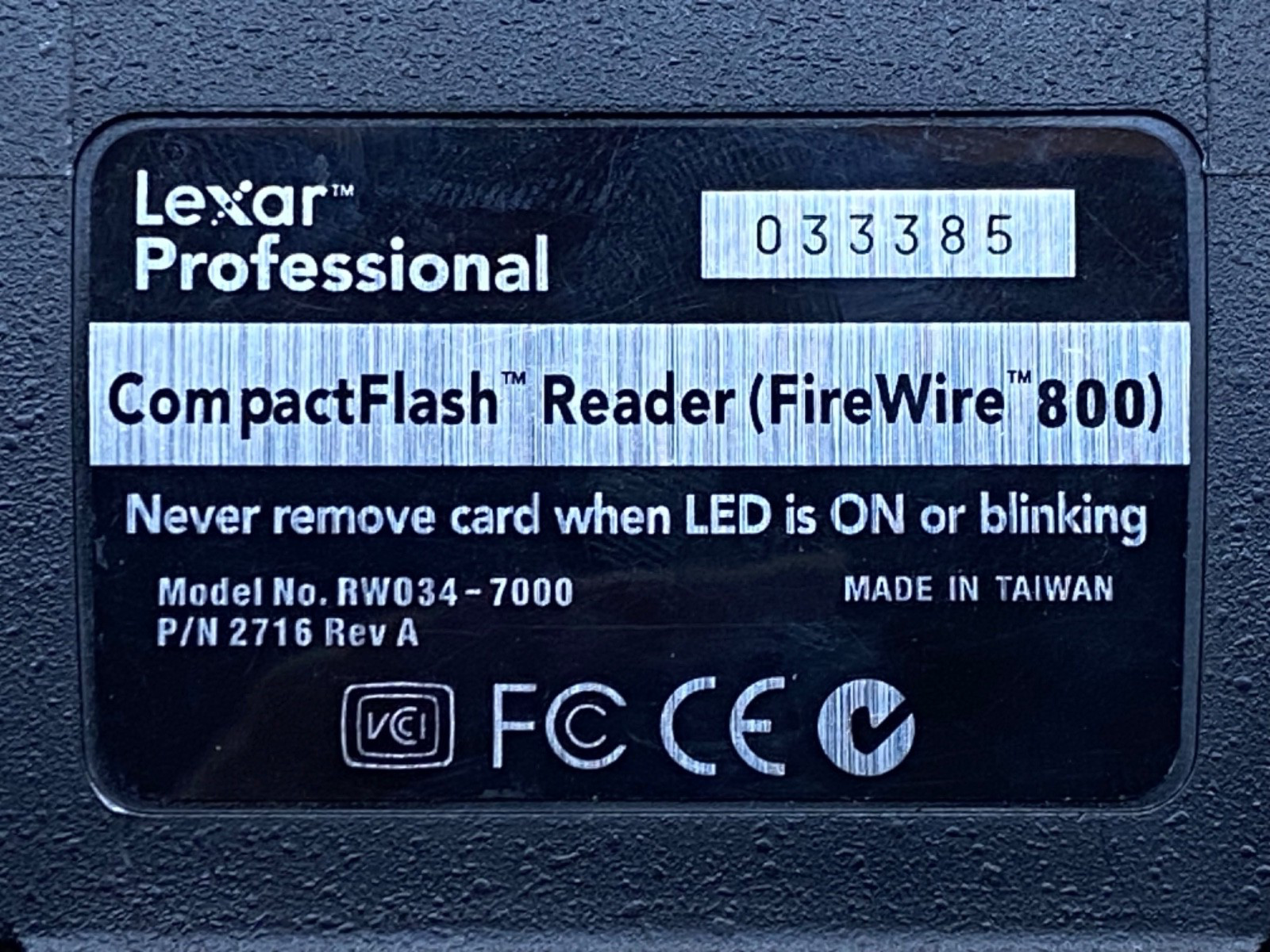 Lexar Professional UDMA High-speed FireWire 800 CompactFlash Reader RW034-7000
