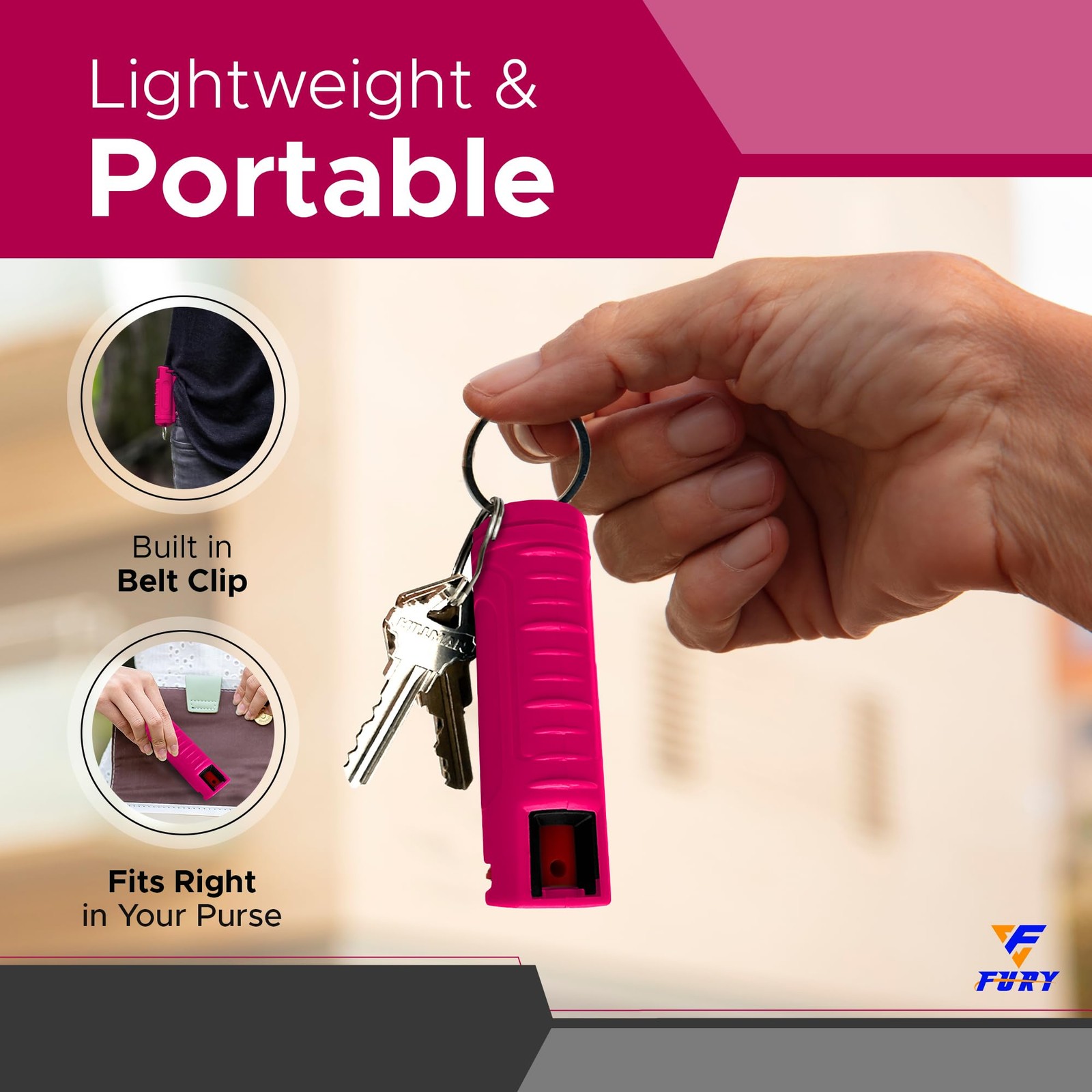 Hardshell Pepper Spray - 12Ft Range, Max Strength, UV Dye Identifier, Anti-Le...