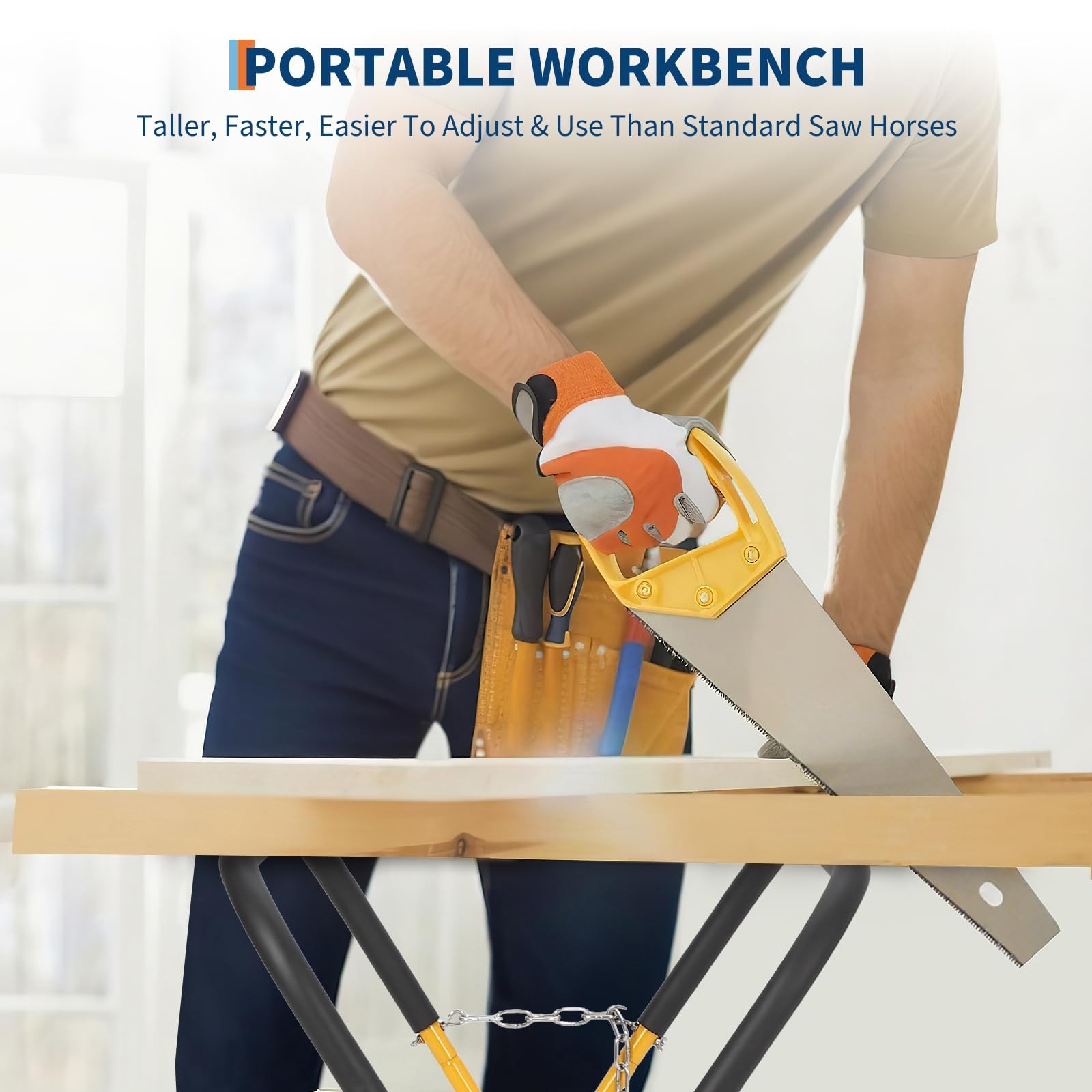Folding Work Stand 500 lb Capacity Portable Workbench Heavy Duty Bumper Stand