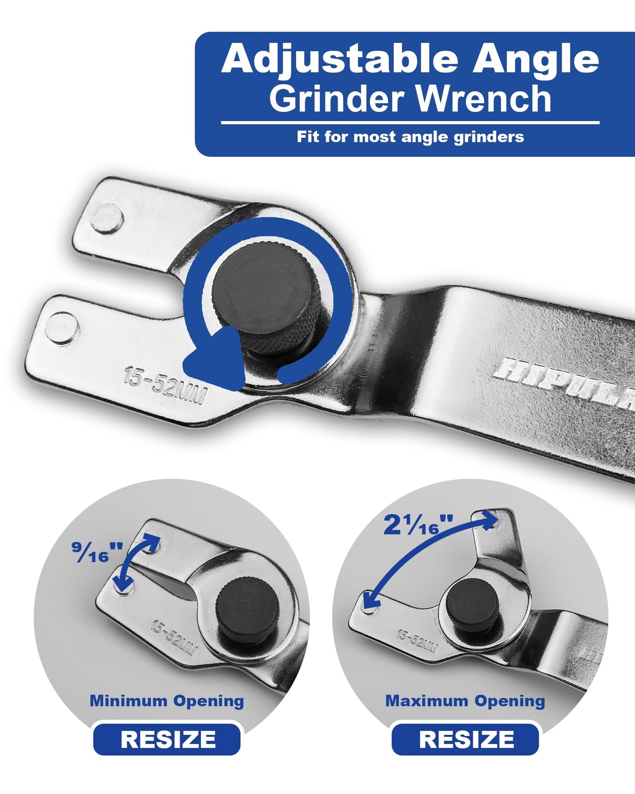 HIPULX 4-in-1 Angle Grinder Wrench | Multi-Function Pin Spanner | Adjustable ...