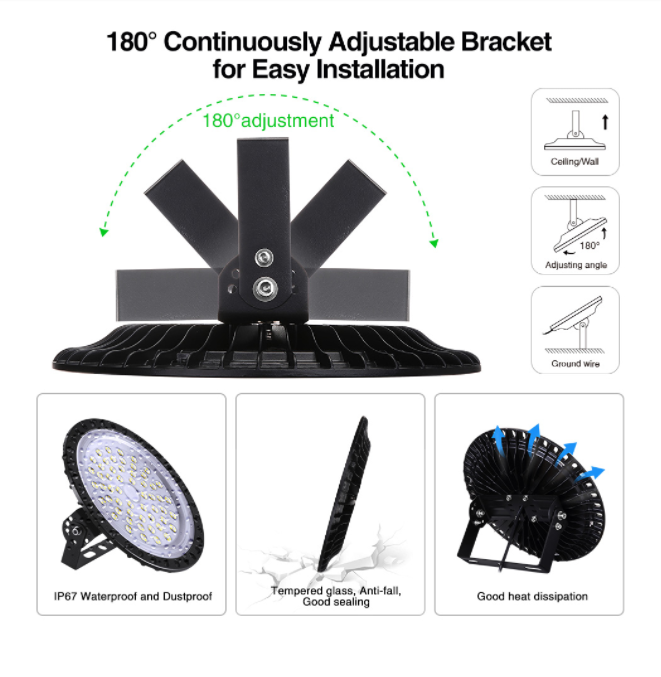 200W UFO LED High Bay Light Warehouse Industrial Light Fixture 20000LM