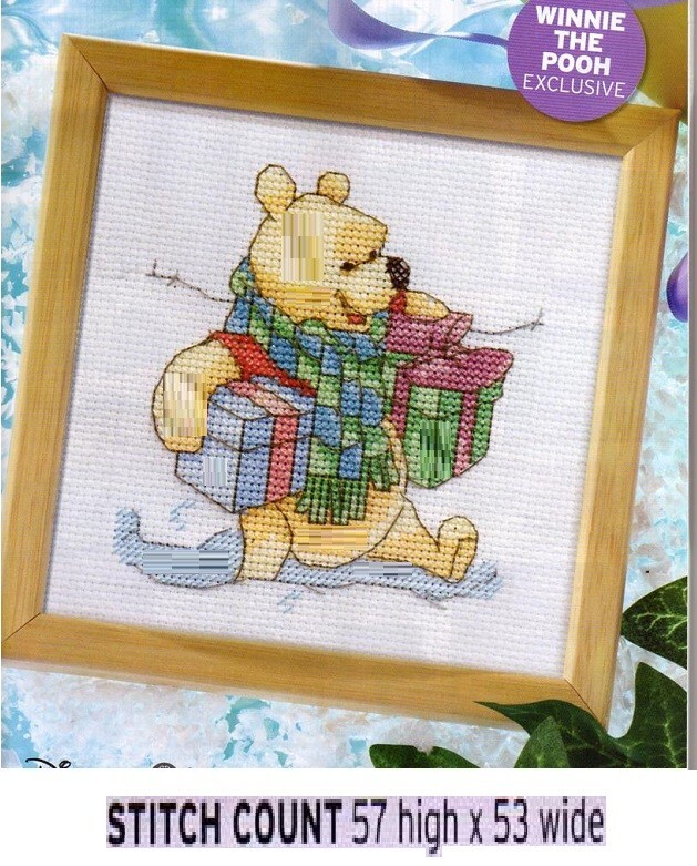 POOH WITH GIFTS  CROSS STITCH PATTERNS ONLY   EQ - EEU
