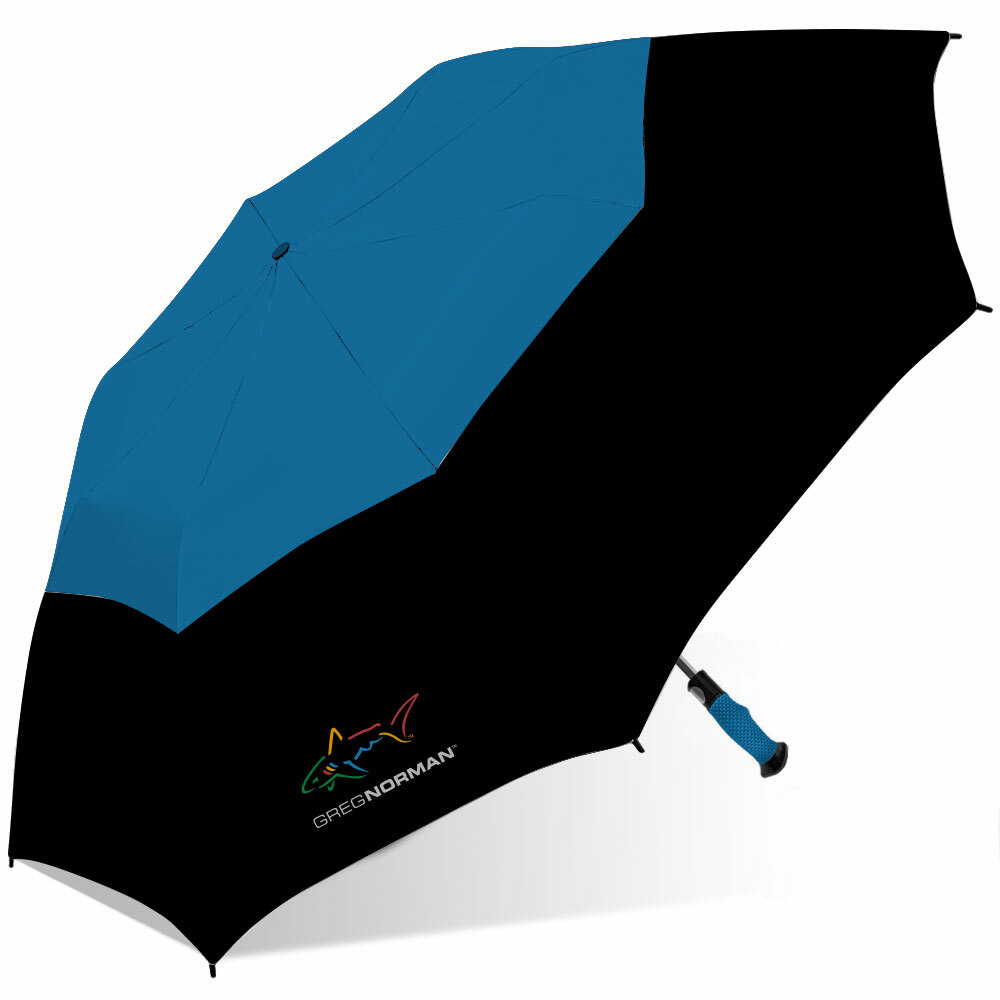 Greg Norman  Shark 56" Double Canopy Folding 2-Person Umbrella EC