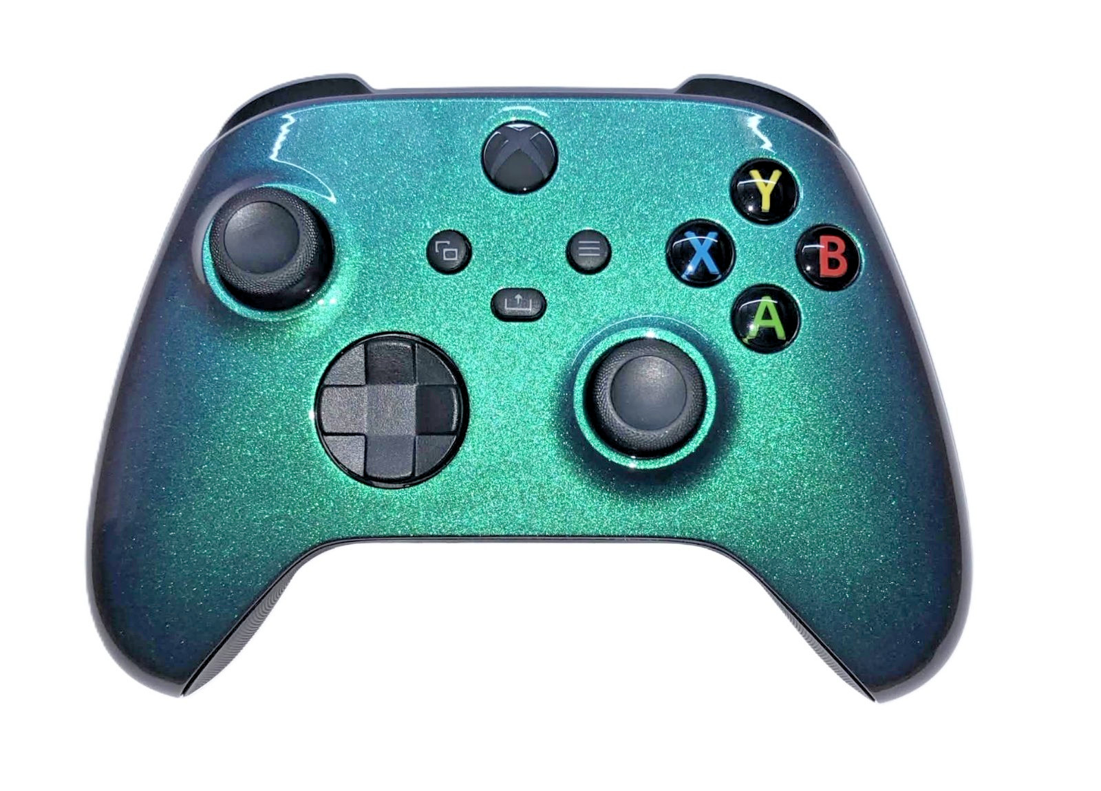 Custom Microsoft Xbox Series X / S Controller - Glossy Chameleon Green Purple