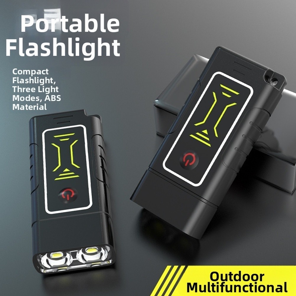 Dual Core LED For MINI Keychain Flashlight Rechargeable Type C 200 meters Range
