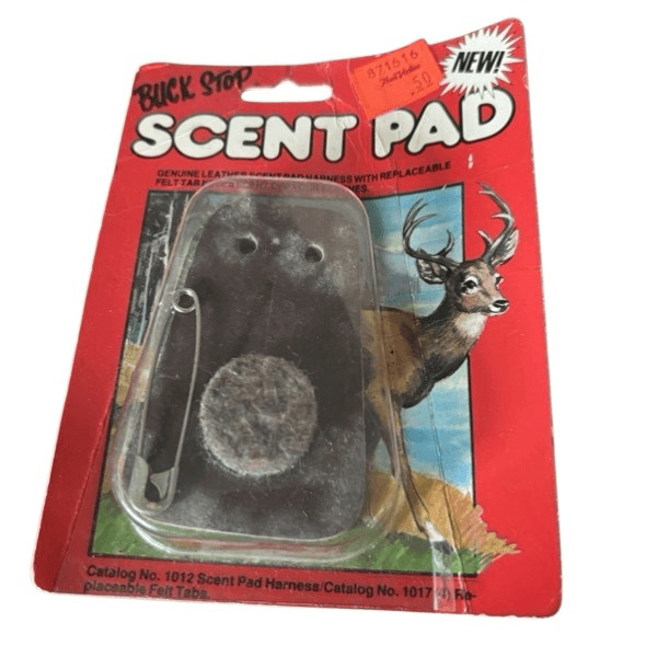 Buck Stop Scent Pad Genuine Leather With Replaceable Felt Tab NOS 1984