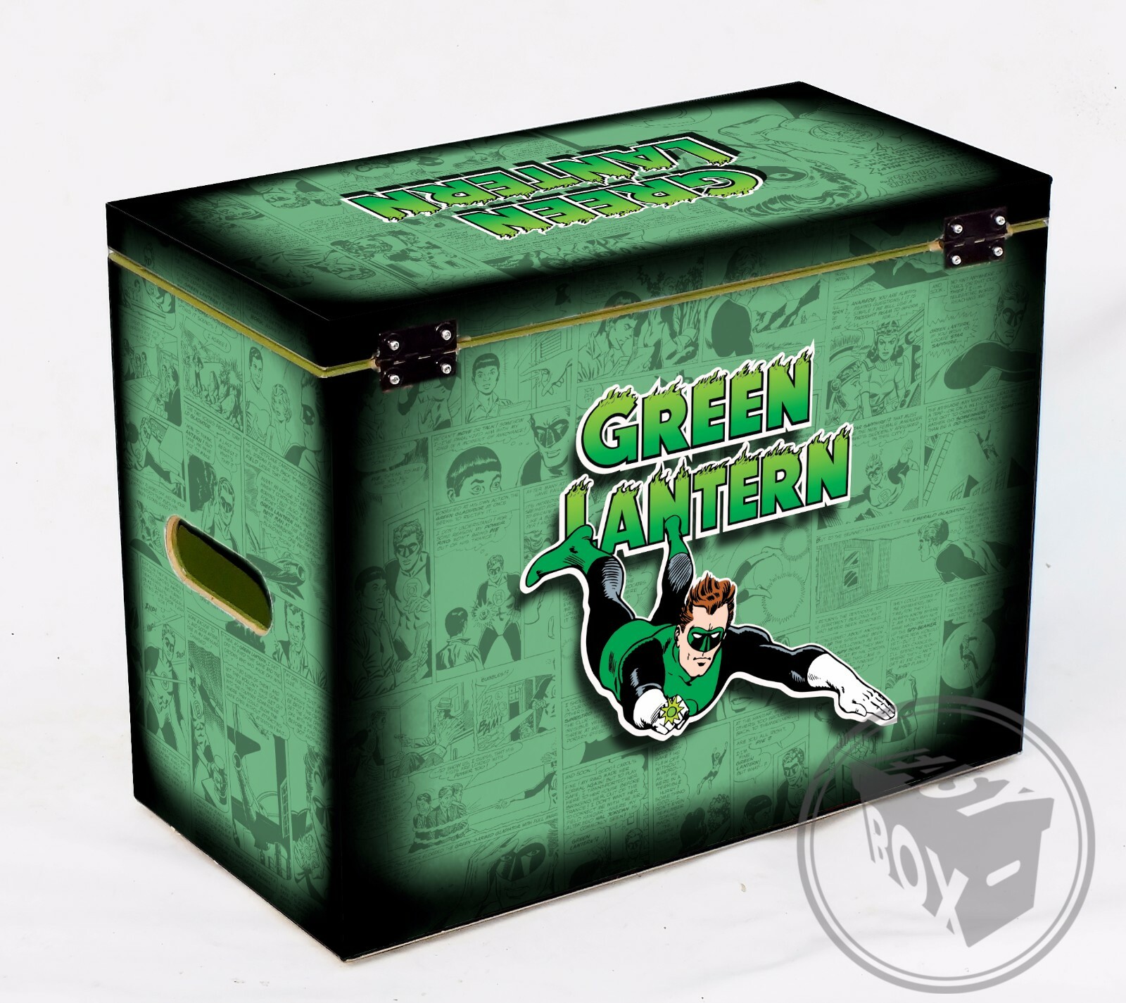 Large Comic Book Hard Storage Box Chest MDF Green Lantern