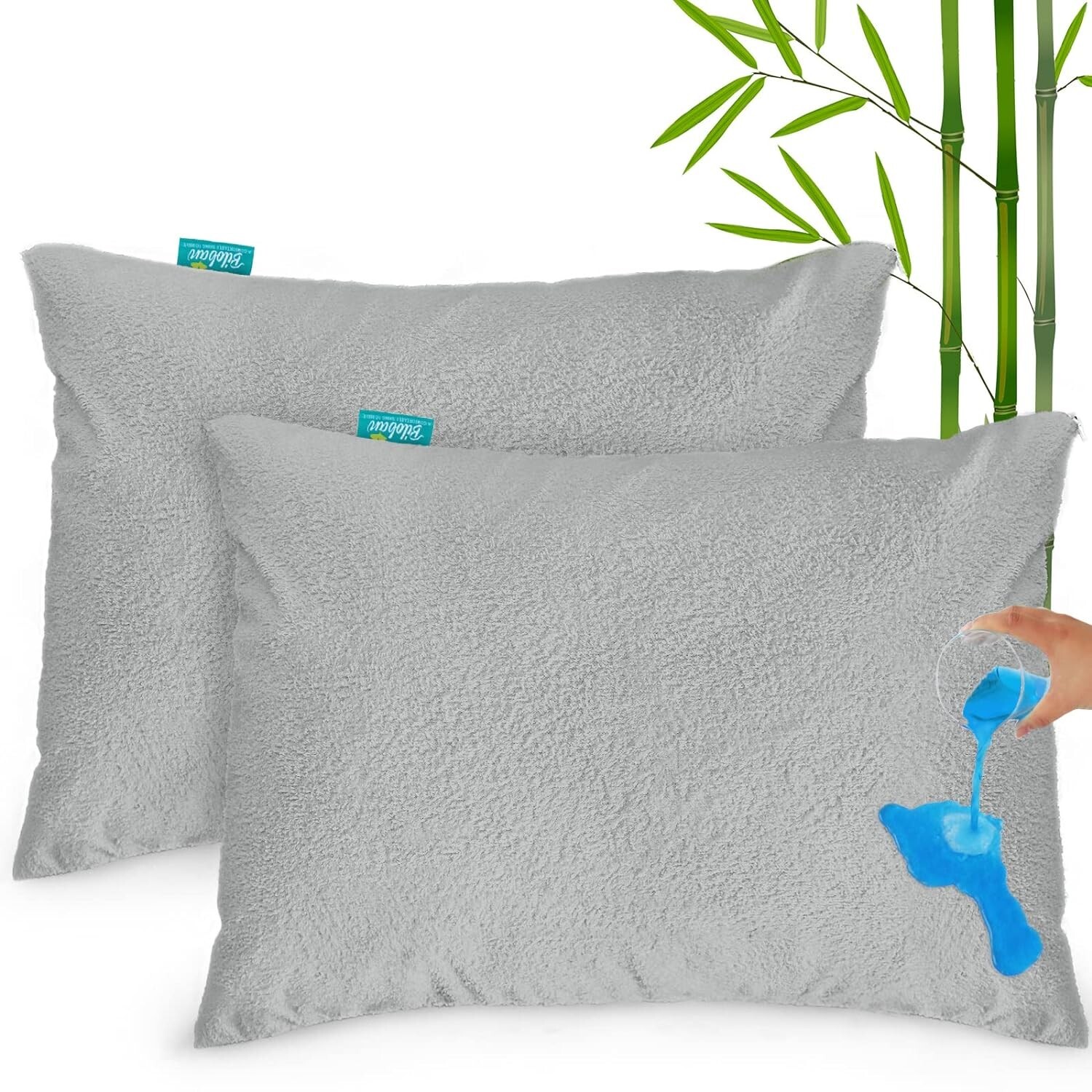 Biloban Toddler Size 14X19 Gray Case Cover With Zippper Waterproof Pillowcase 2
