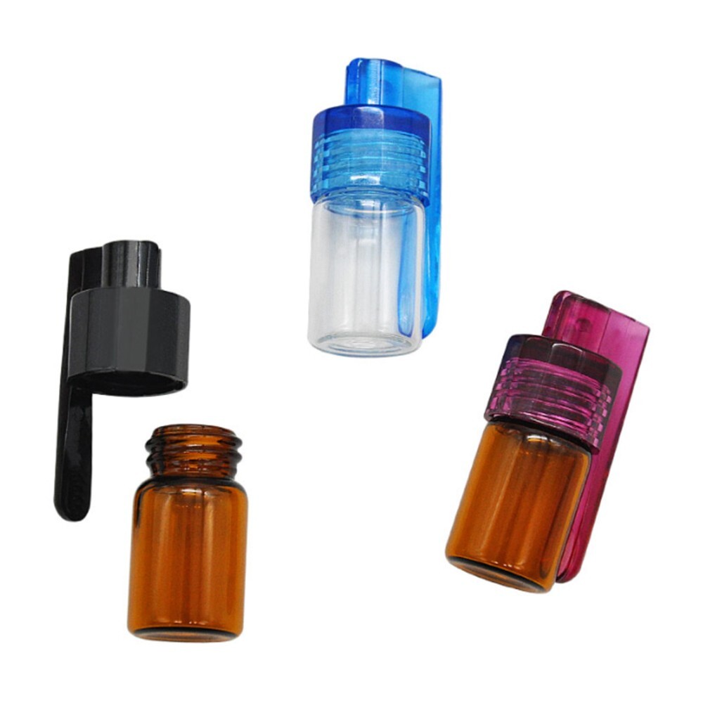 5Pcs Glass Bottle Storage Box 180 Degree Flip Spoon Dispenser Case Random Color