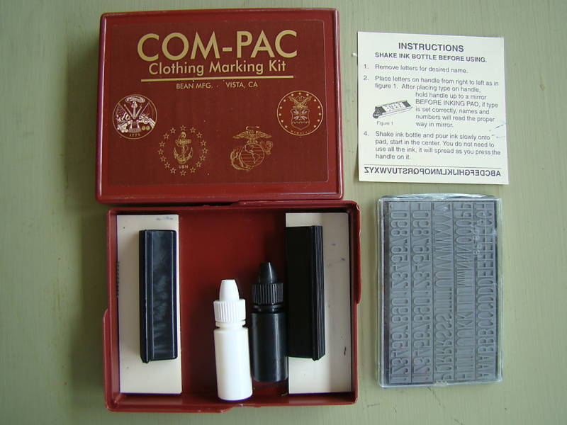 USMC US MARINE CORPS & FLEET MARINES NAME PRINTING LETTERING I.D. STAMP KIT SET